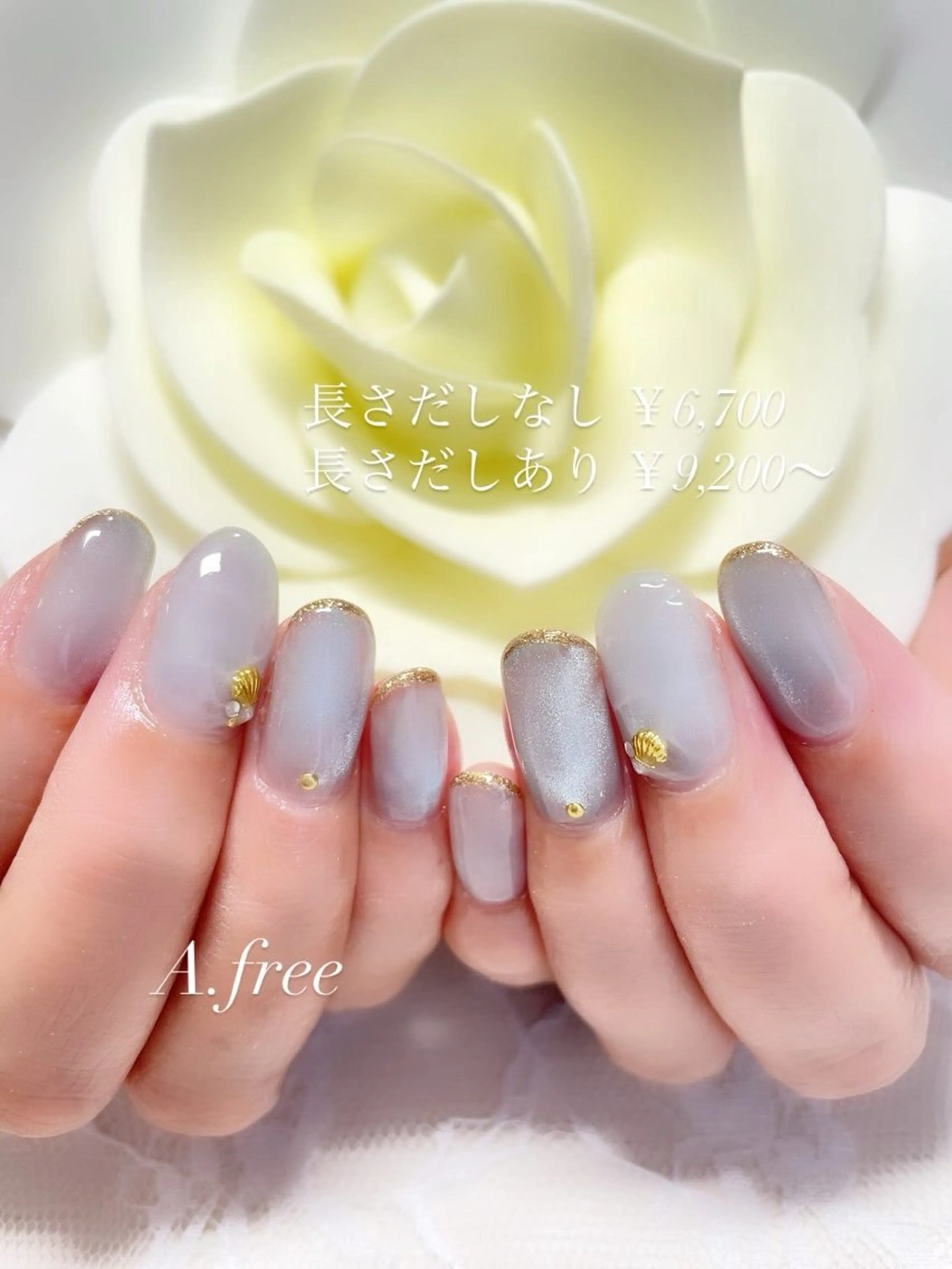 ネイル ハンドネイル A.free✧*｡ アレルギー対応✧*｡のネイルデザイン