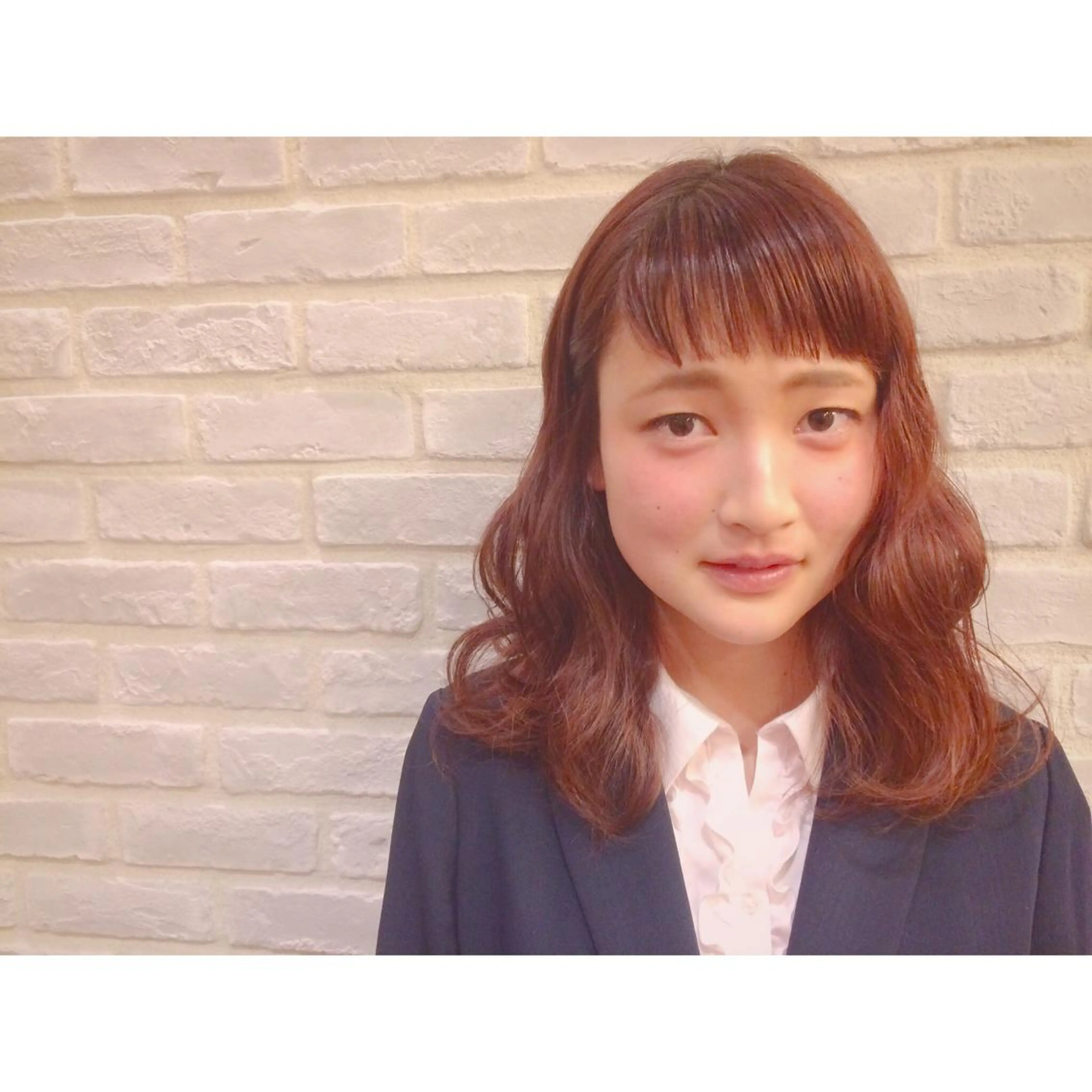 ロング カラー パーマ 藤井 菜緒のヘアスタイル
