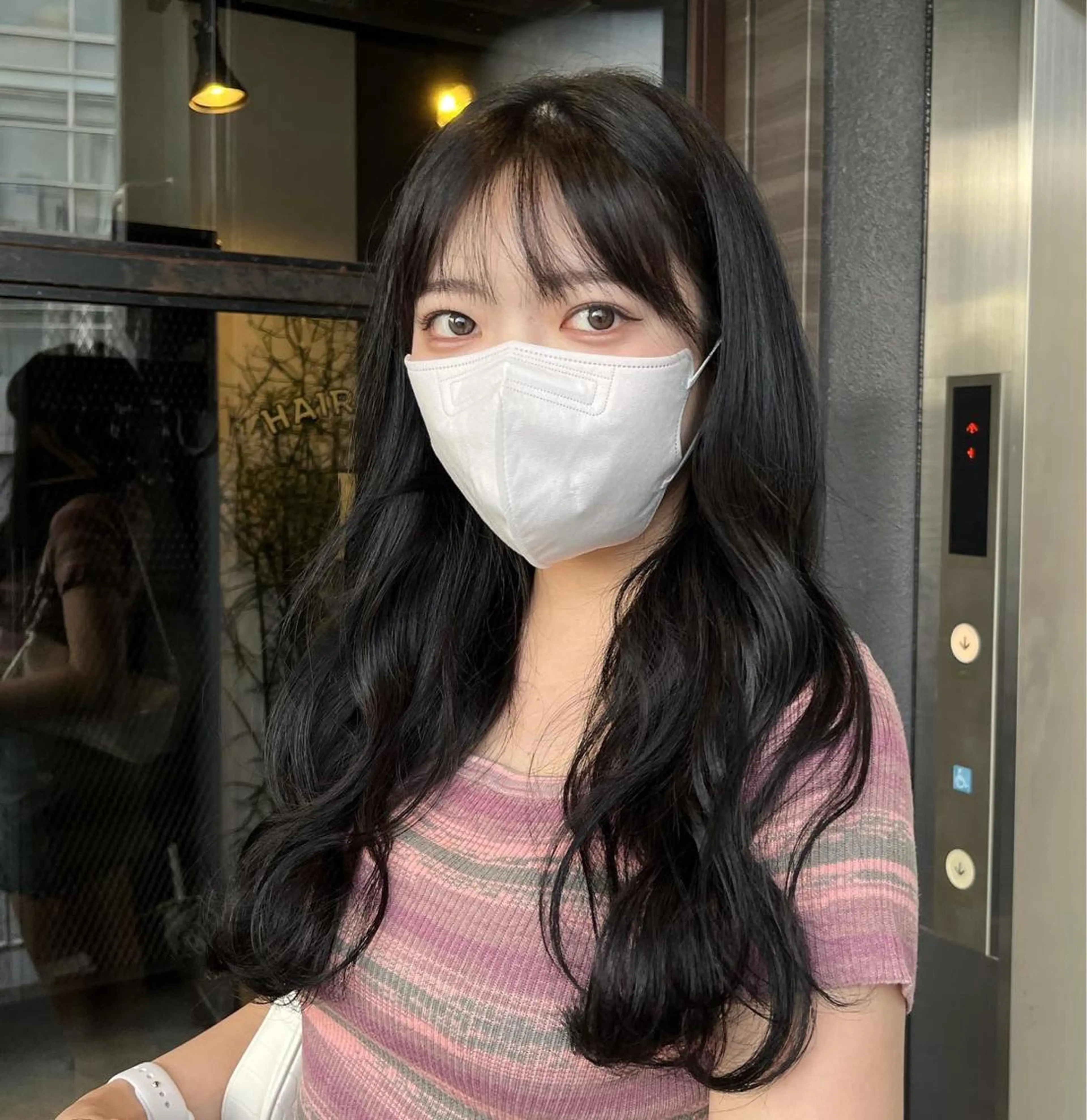 ロング カラー 透明感カラー グレージュ レイヤーカット カット ヘアカラー トリートメント times salon 栄所属・韓国ヘアスタイリスト Harukaのヘアスタイル