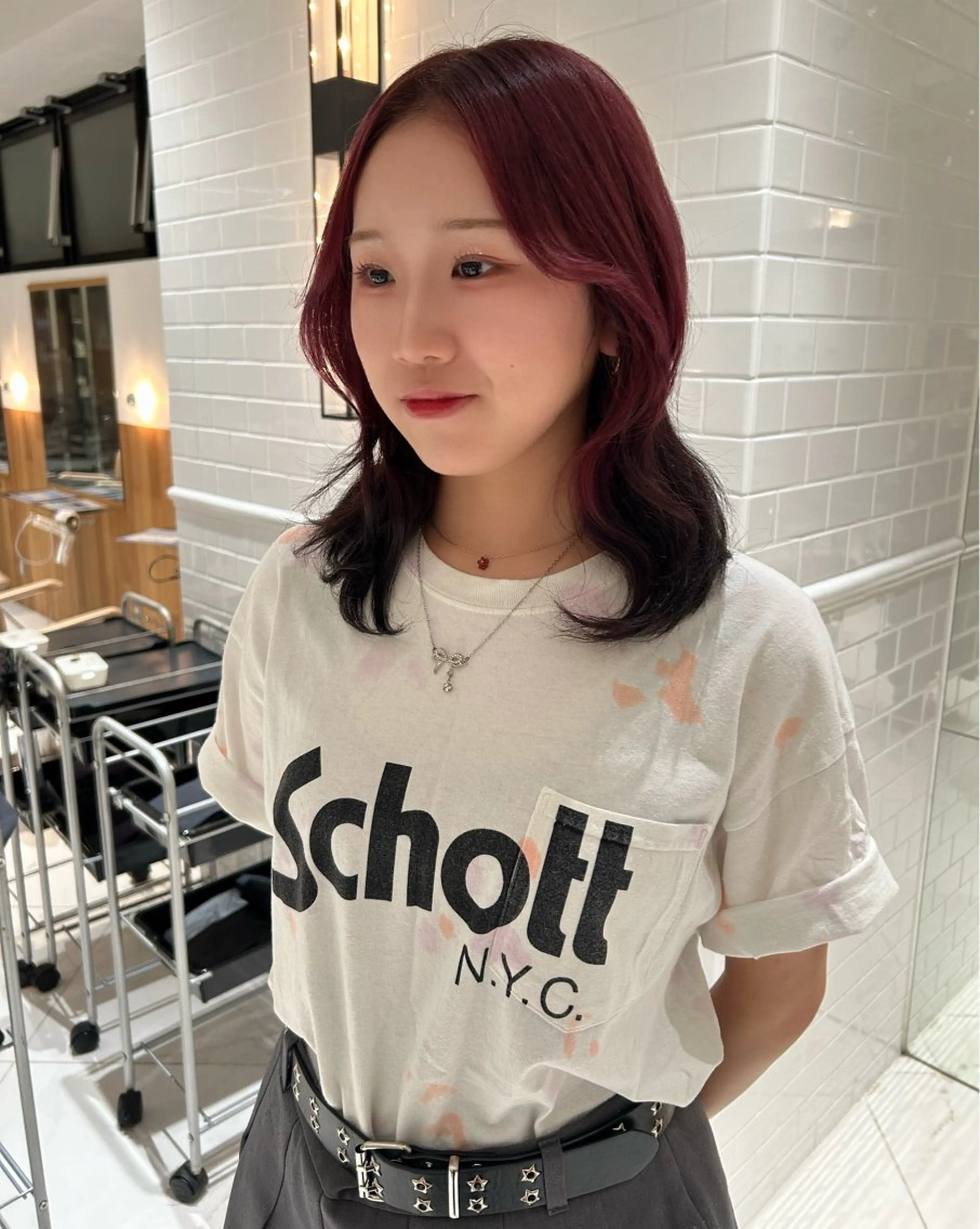 ミディアム ピンクラベンダー くびれヘア chord seventh コードセブンス所属・Manaka ☺︎のヘアスタイル