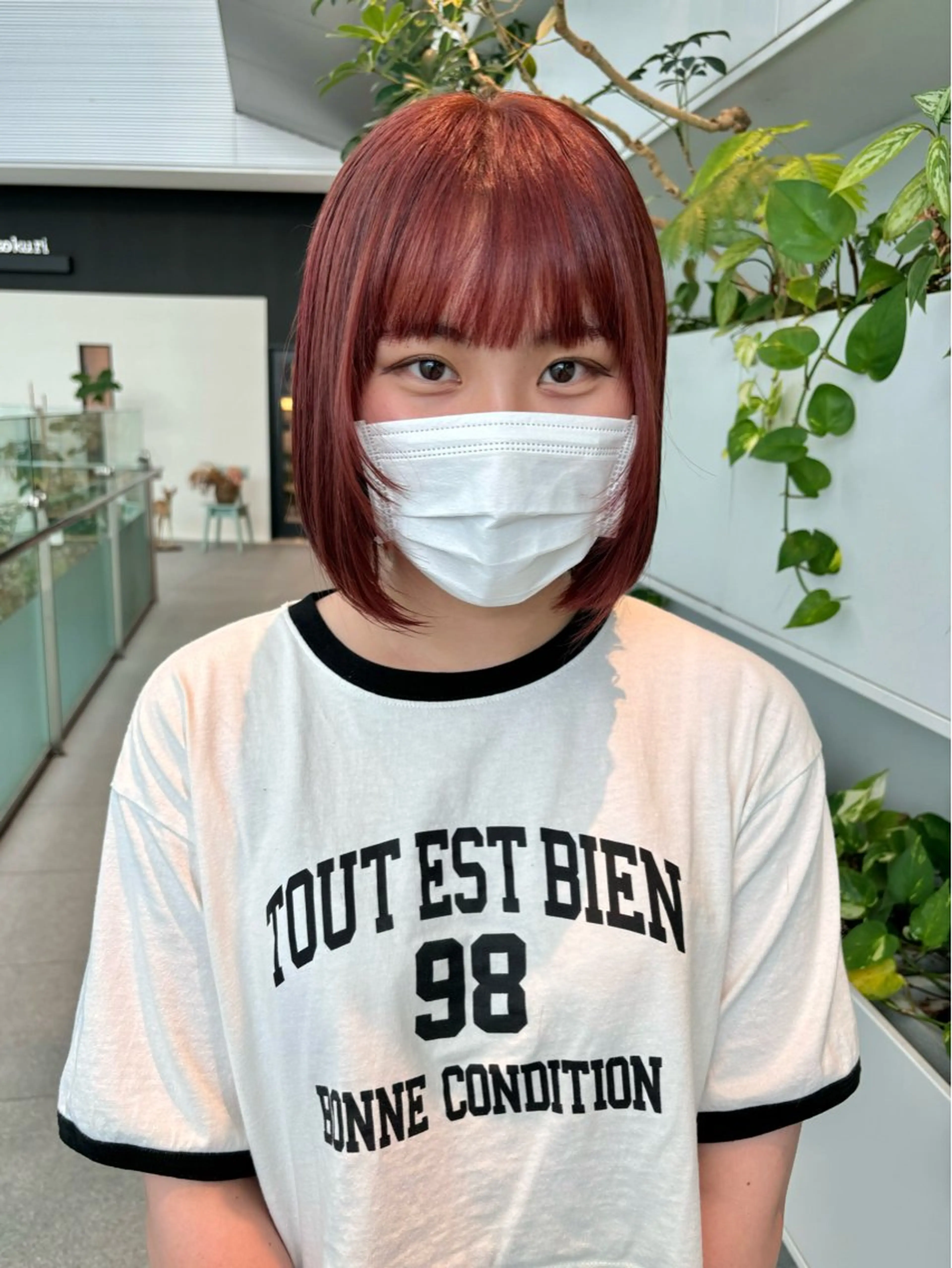 ショート カラー オレンジピンク レイヤーカット くさかみさき🌼暖色 /韓国風/オタク🌼のヘアスタイル