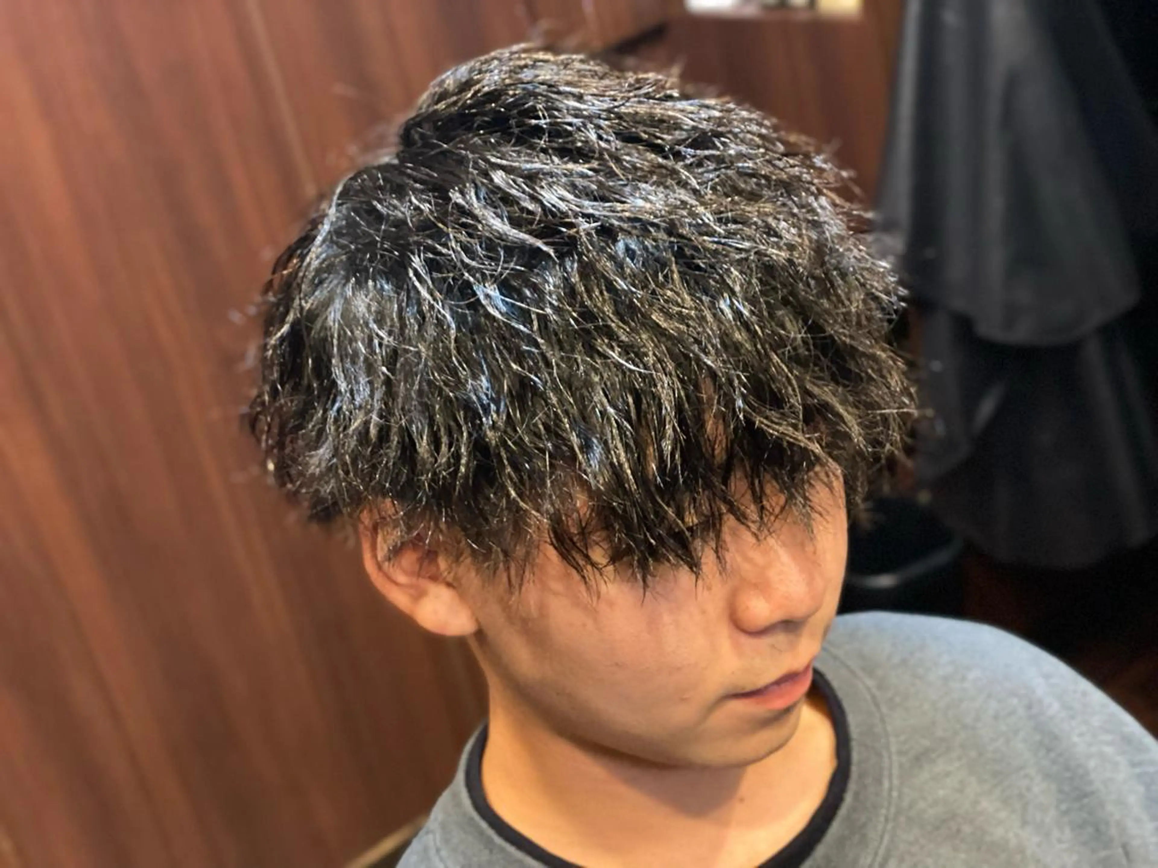 ミディアム パーマ メンズ 浅見 天翔のヘアスタイル