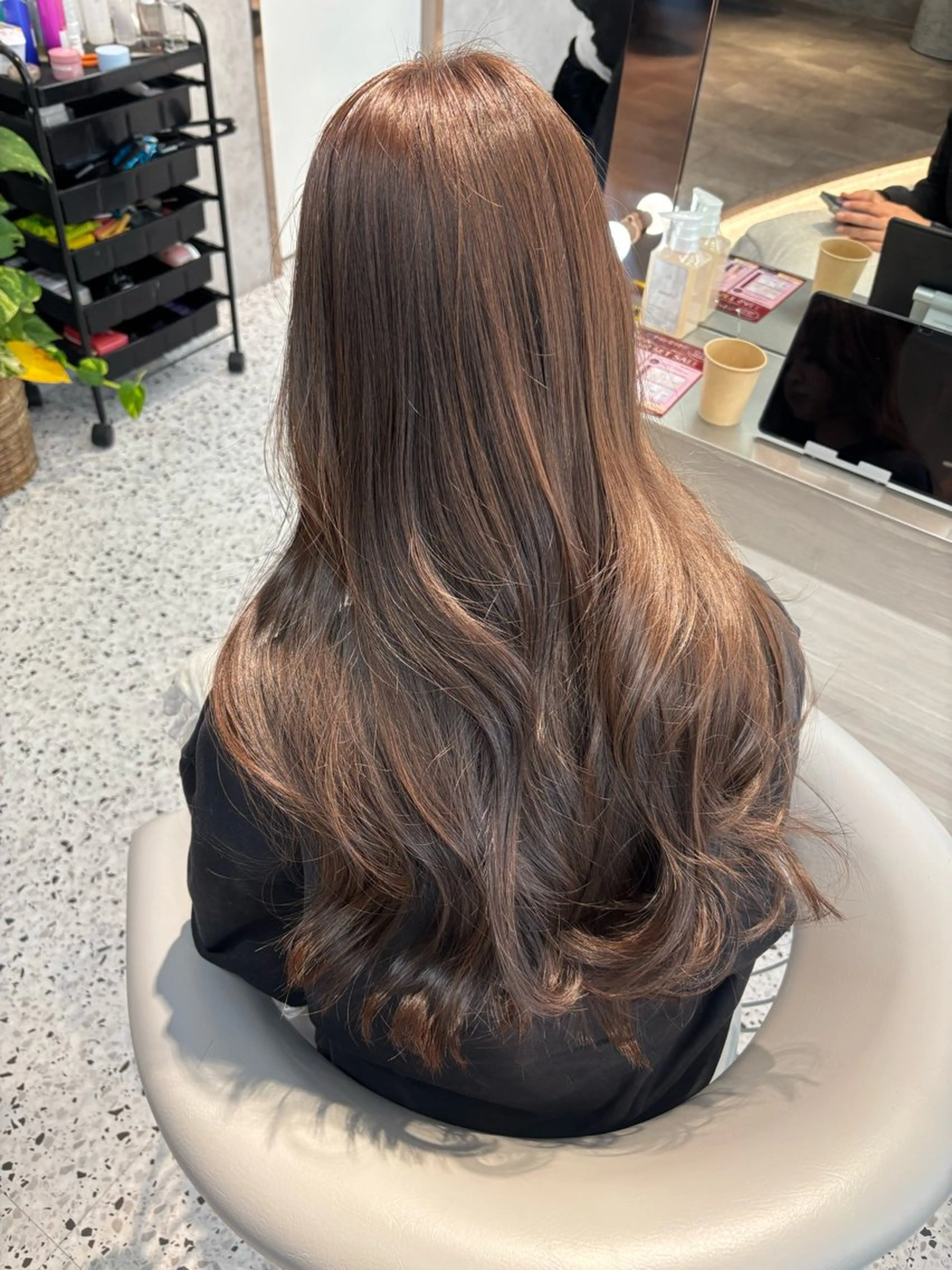 ミディアム ボブ 韓国風ヘア レイヤーカット トリートメント ヘアカラー rina／ベージュ ワンホン/韓国ヘアのヘアスタイル