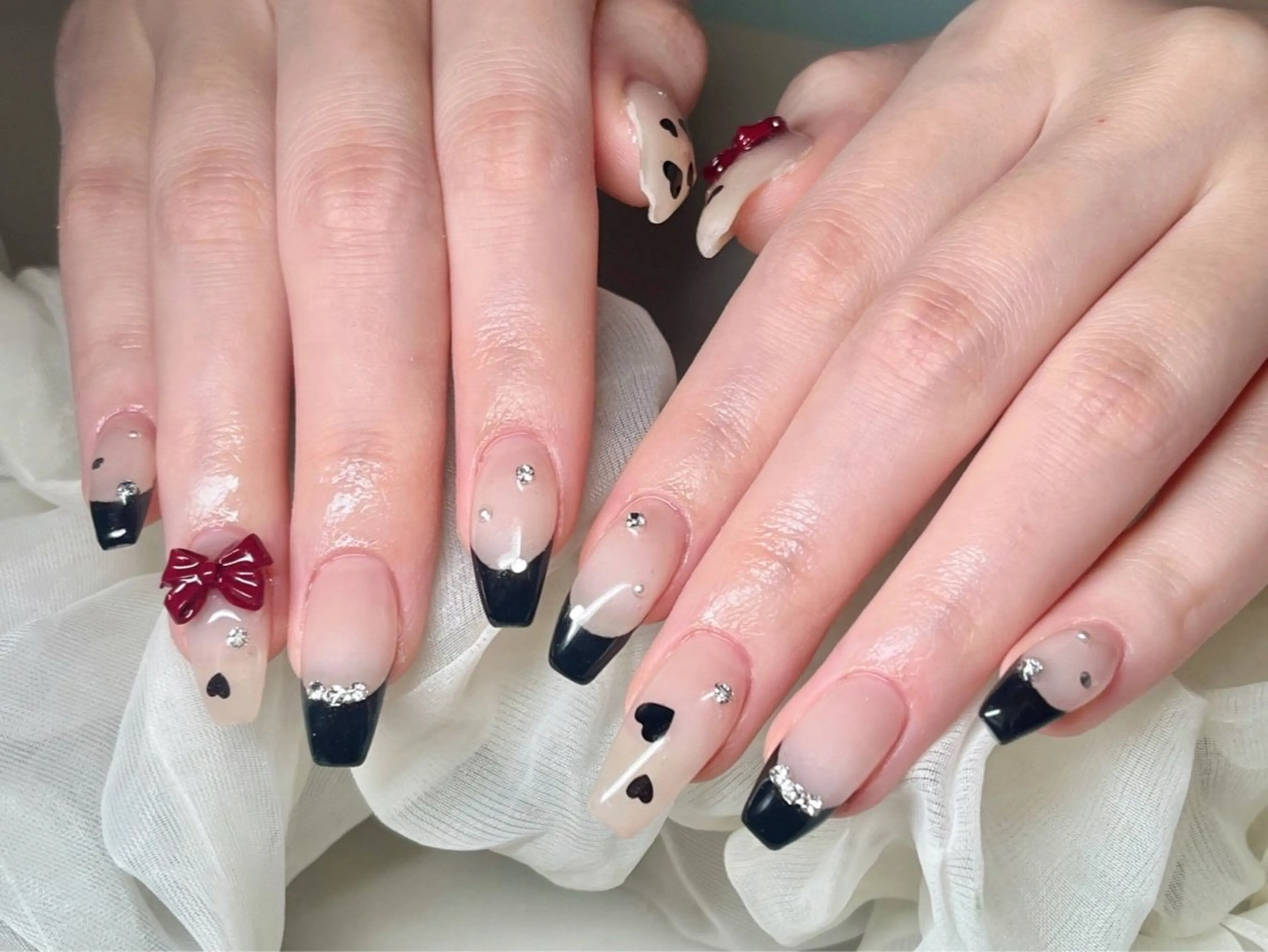 ネイル 成人式 長さ出し フレンチネイル ジェルネイル グラデーション ハンドネイル Nail&eye Belire 新宿のネイルデザイン