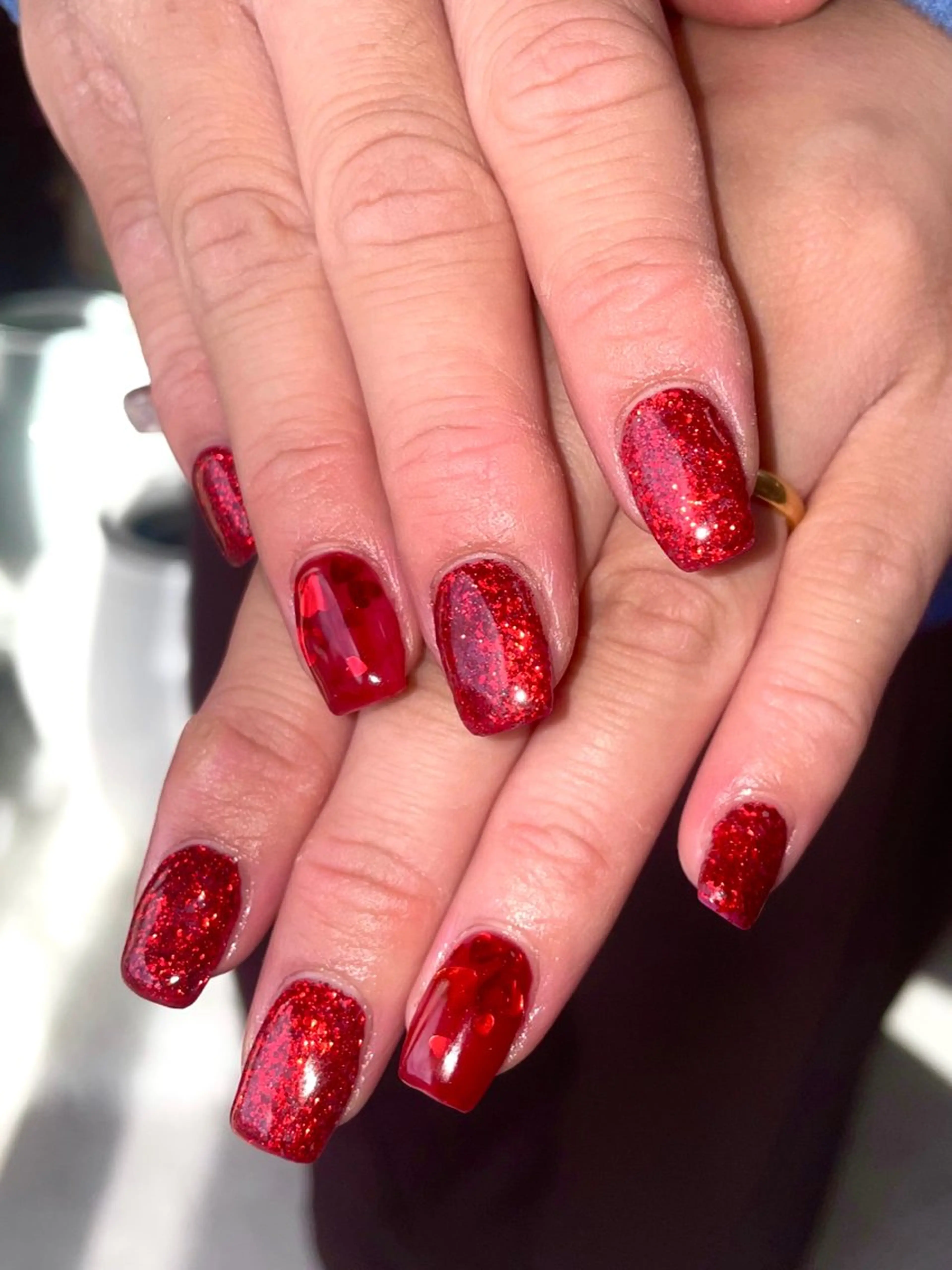 ネイル ハート ラメ(グリッター) RISA joie nailのネイルデザイン