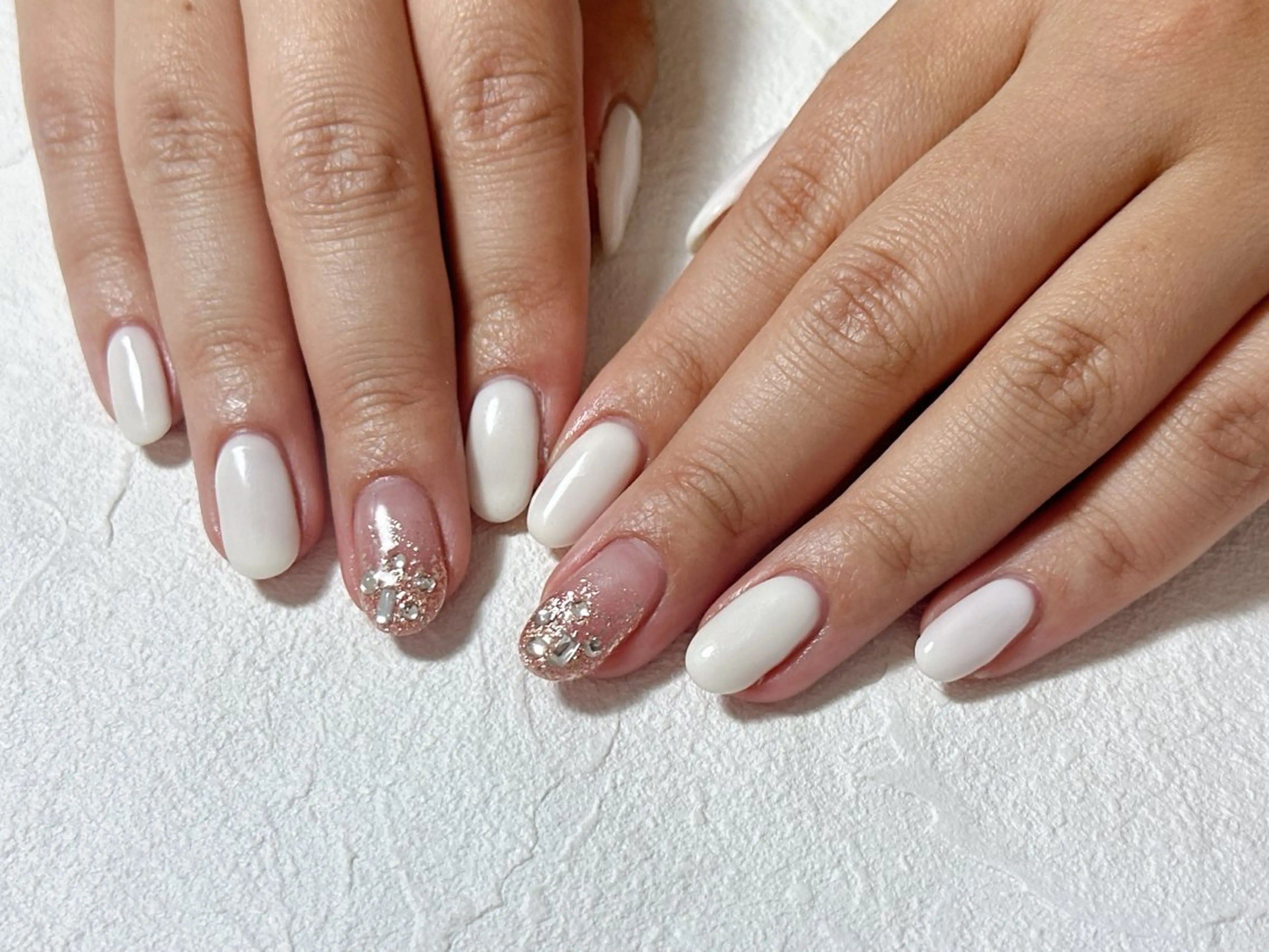 ネイル オーロラネイル 入学式 フットネイル フレンチネイル ジェルネイル ハンドネイル Mogu nail 二子玉川のネイルデザイン