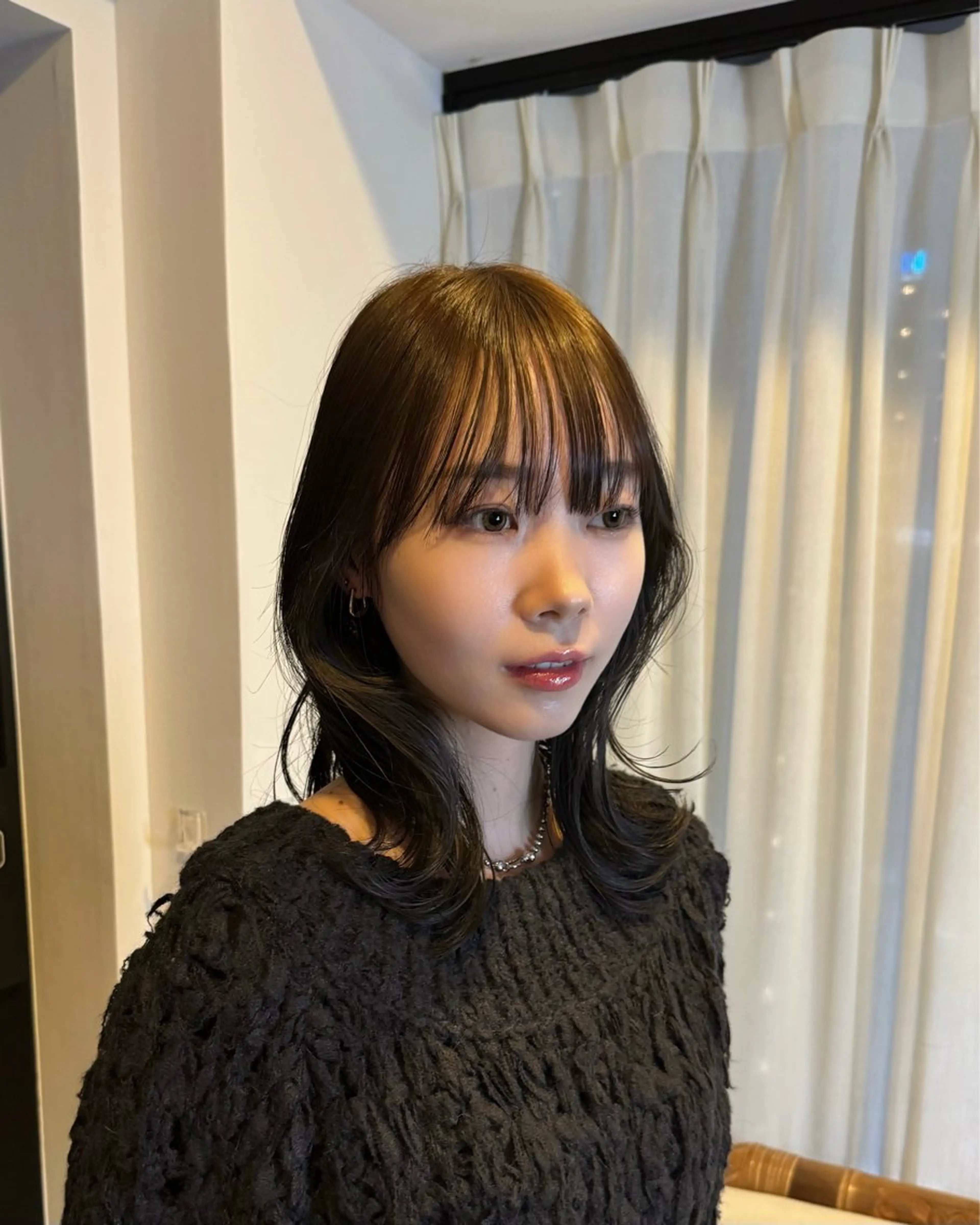 ミディアム ミディアムレイヤー くびれヘア レイヤーカット Bonheur銀座 /前田 栞九郎のヘアスタイル