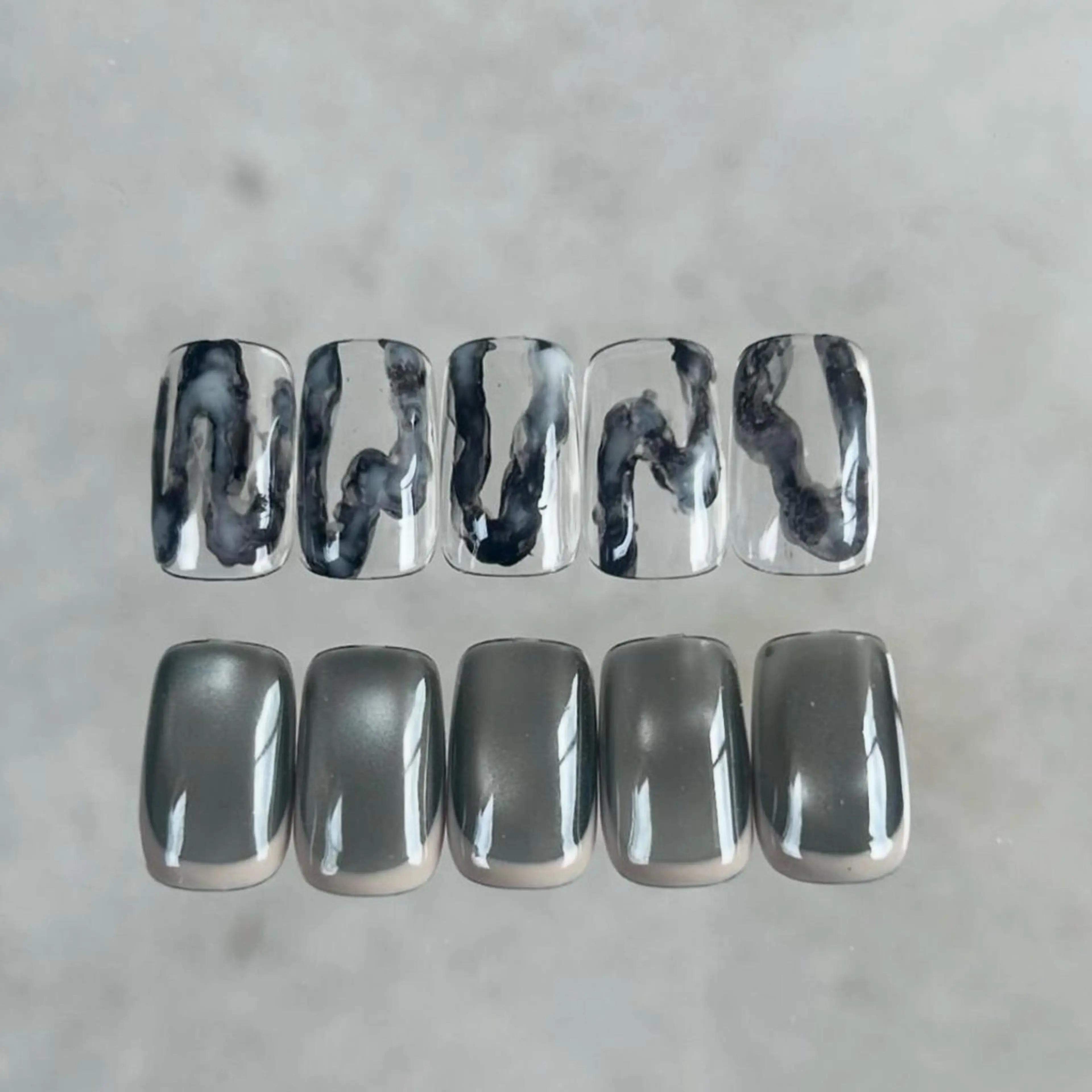 ネイル オーロラネイル カジュアル クリアネイル フレンチネイル キラキラネイル ハンドネイル ハンドケア lyly.nail所属・lylynail YUUKAのネイルデザイン
