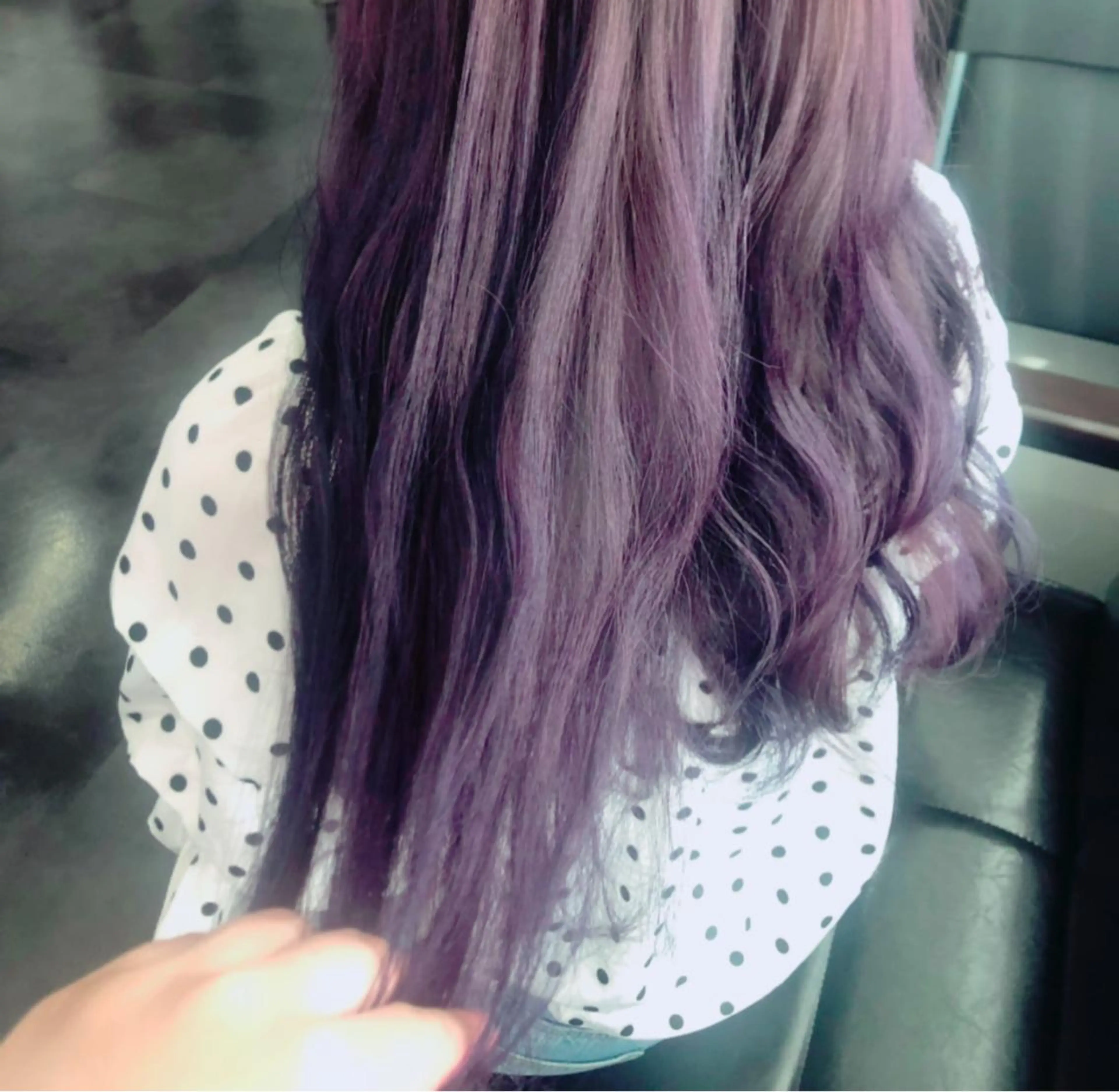 セミロング パープルカラー SOY-KUFU高田馬場所属・レイヤー♡艶髪♡ 韓国風♡加藤あゆみのヘアスタイル