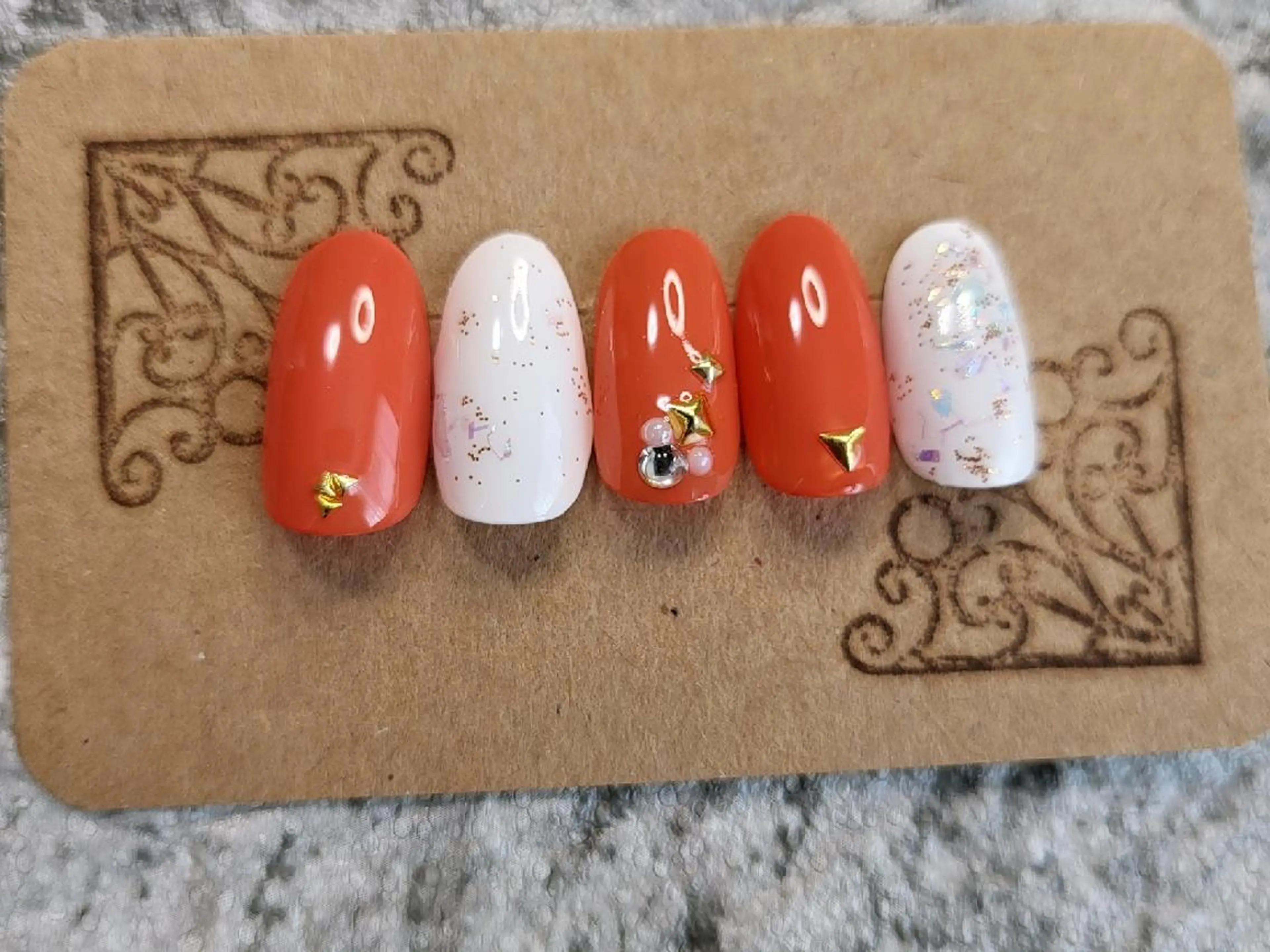 ネイル オレンジ nail イロドリのネイルデザイン