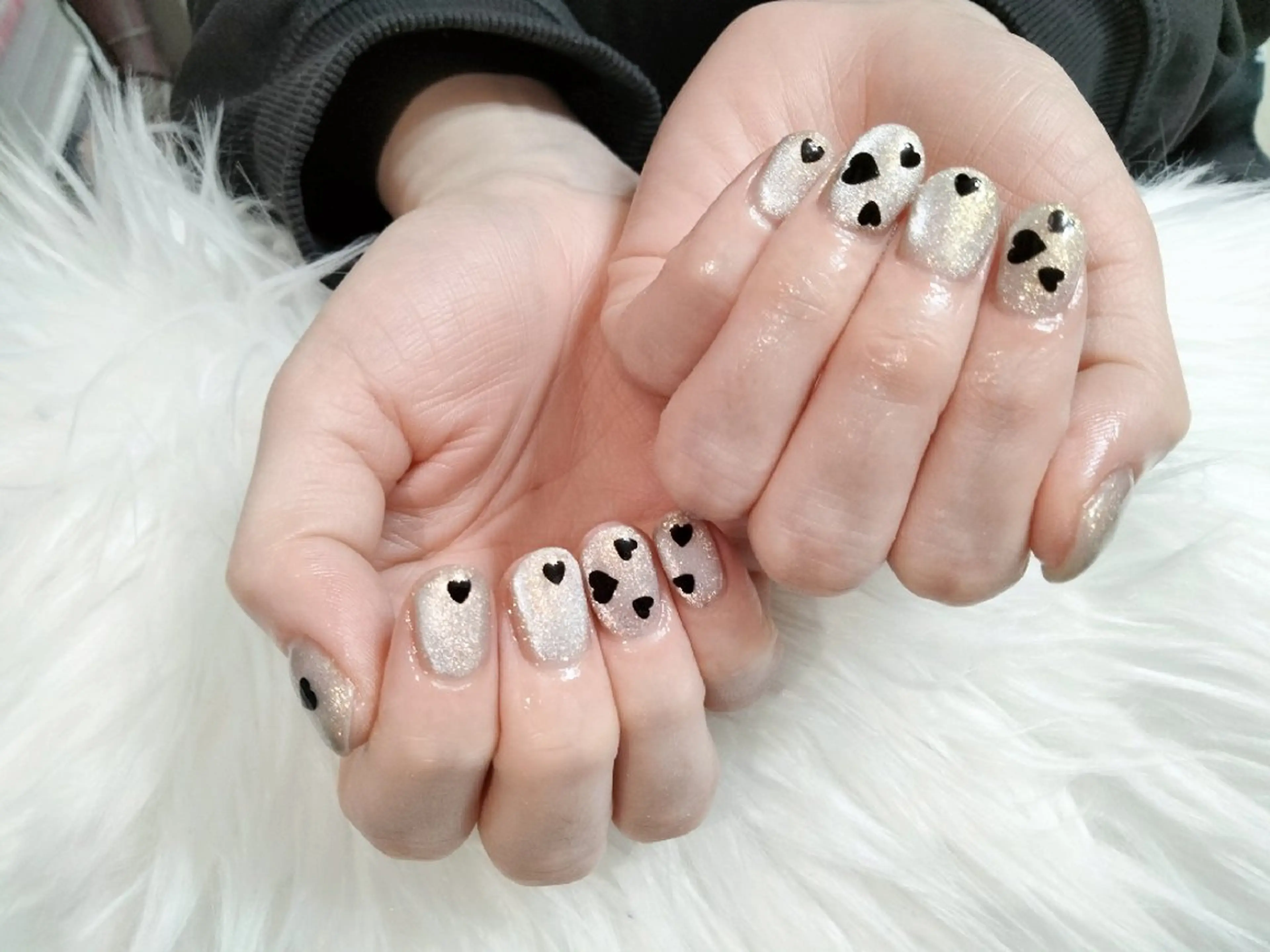ネイル ジェルネイル ハート マグネットネイル パラジェル シンプルネイル ハンドネイル ハンドケア Beaubie  nailサロンのネイルデザイン