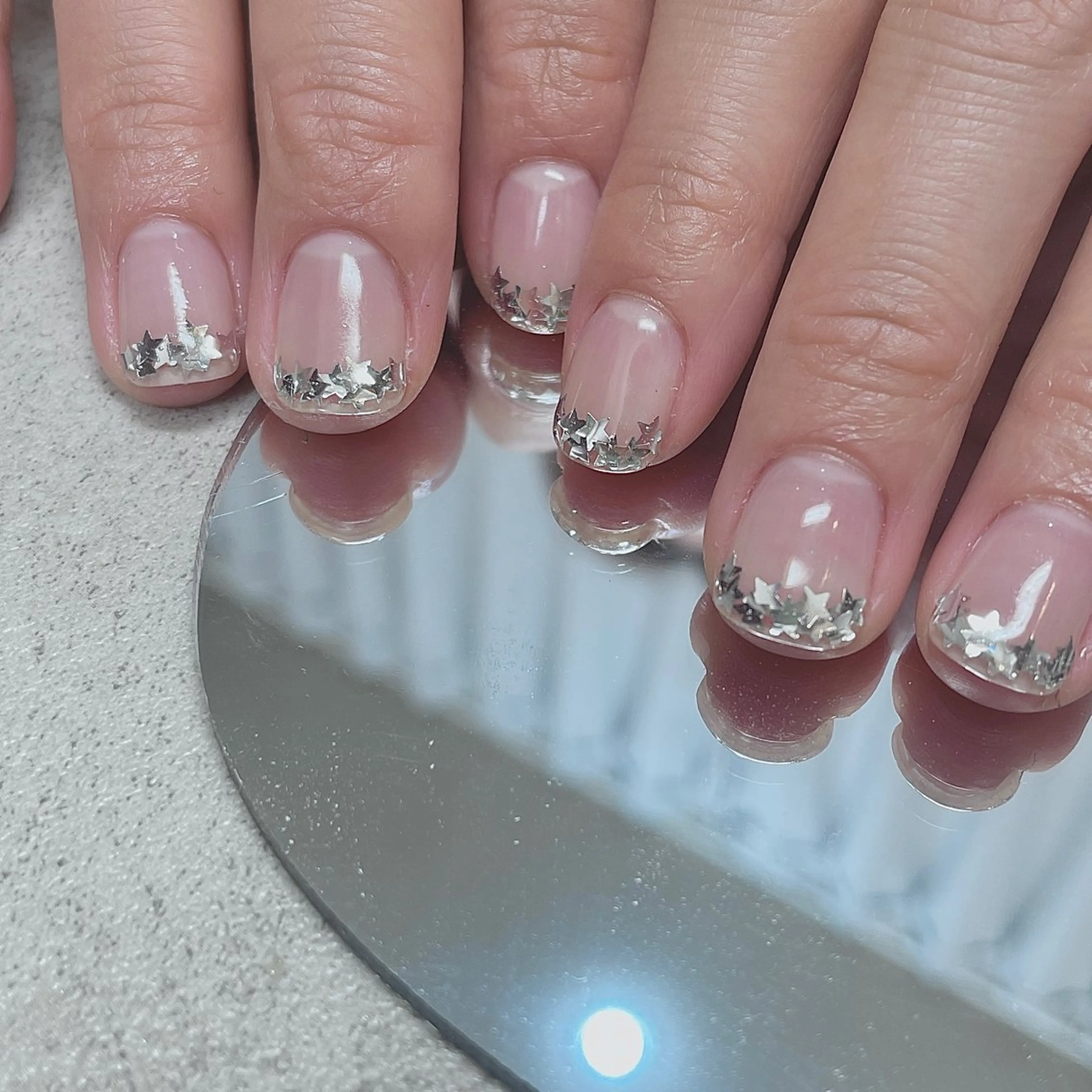 ネイル クリアネイル ドット フレンチネイル キラキラネイル オフィスネイル acs.n所属・ネイル，耳つぼ 風間すみれのその他イメージ