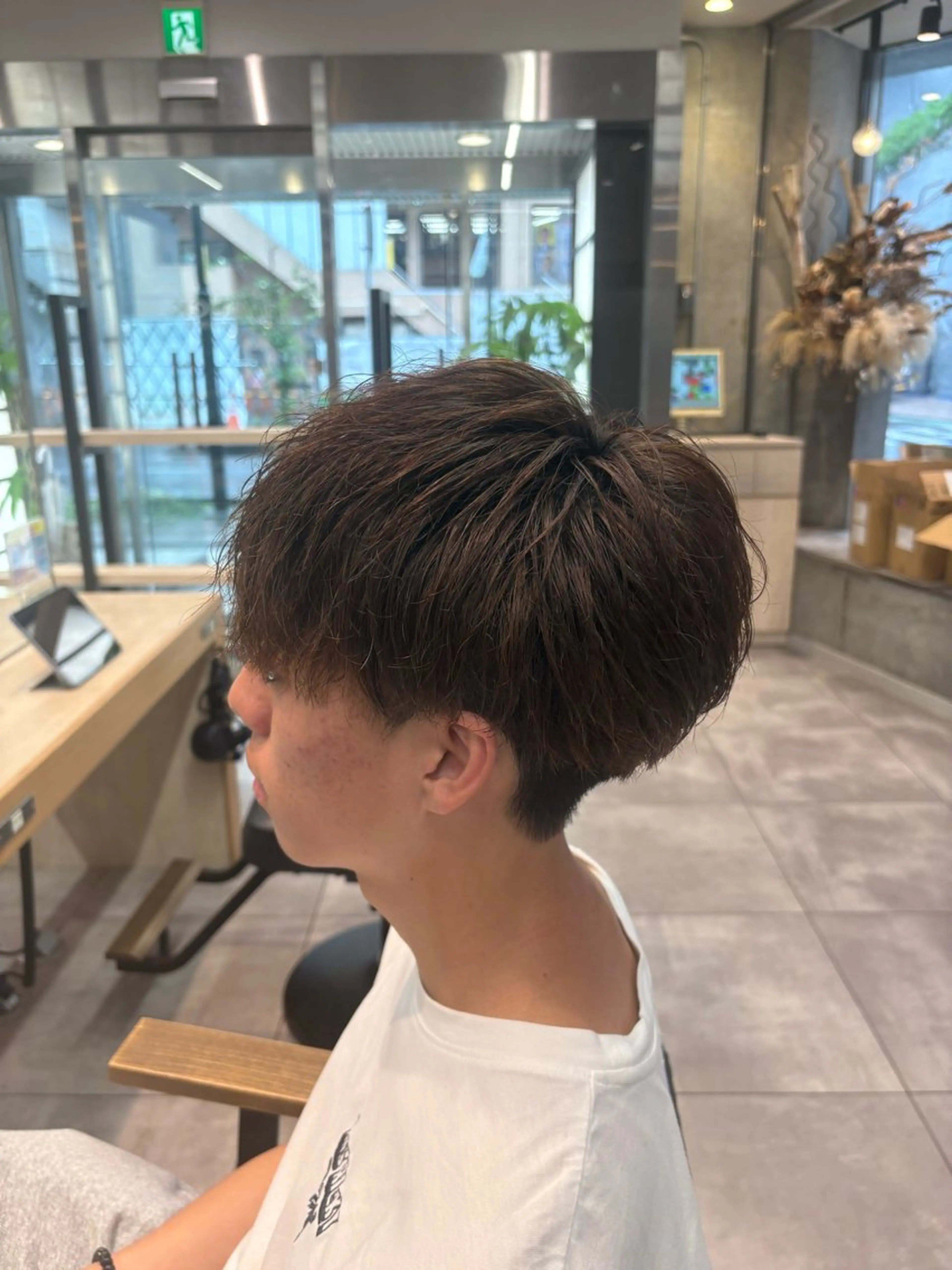 ショート カラー メンズ マッシュ カット ヘアカラー メンズ/パーマ/ハイ トーン/HIKARUのヘアスタイル