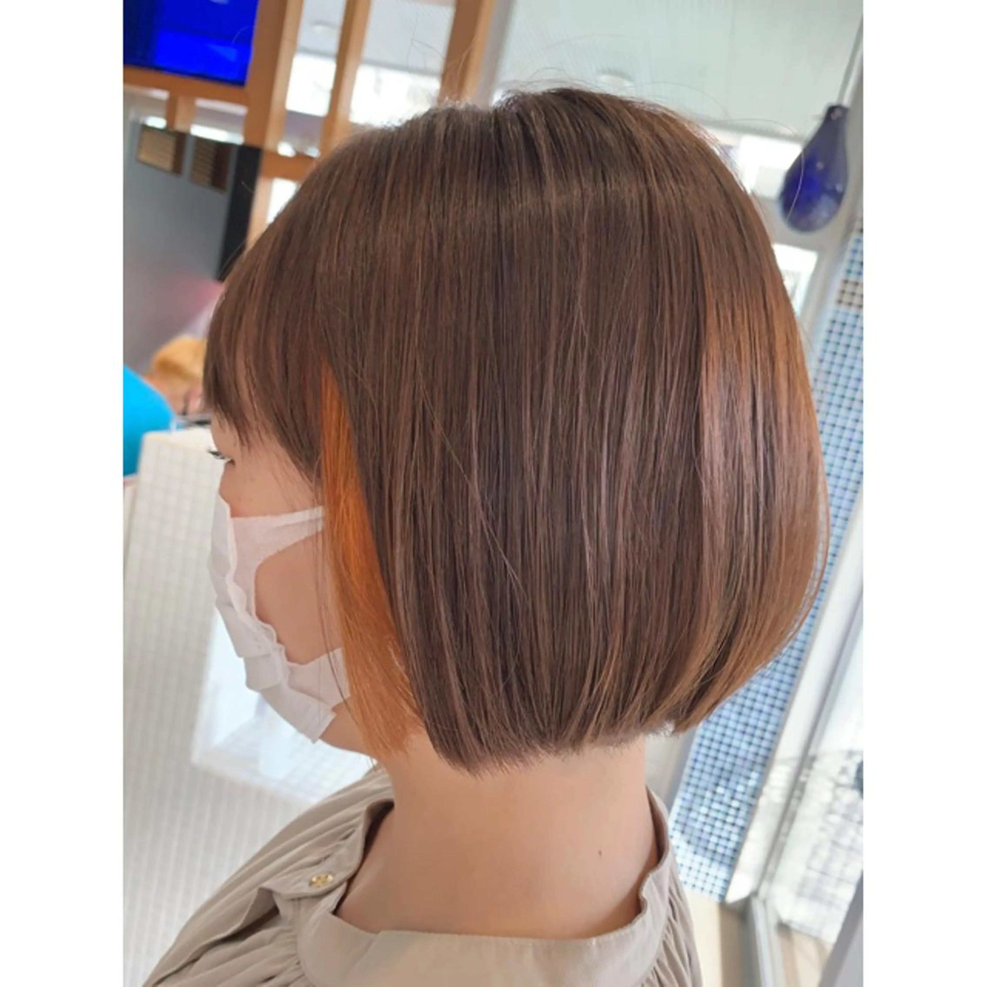 ショート カラー ブリーチ オレンジ 坂井翔 kiju オーナースタイリストのヘアスタイル