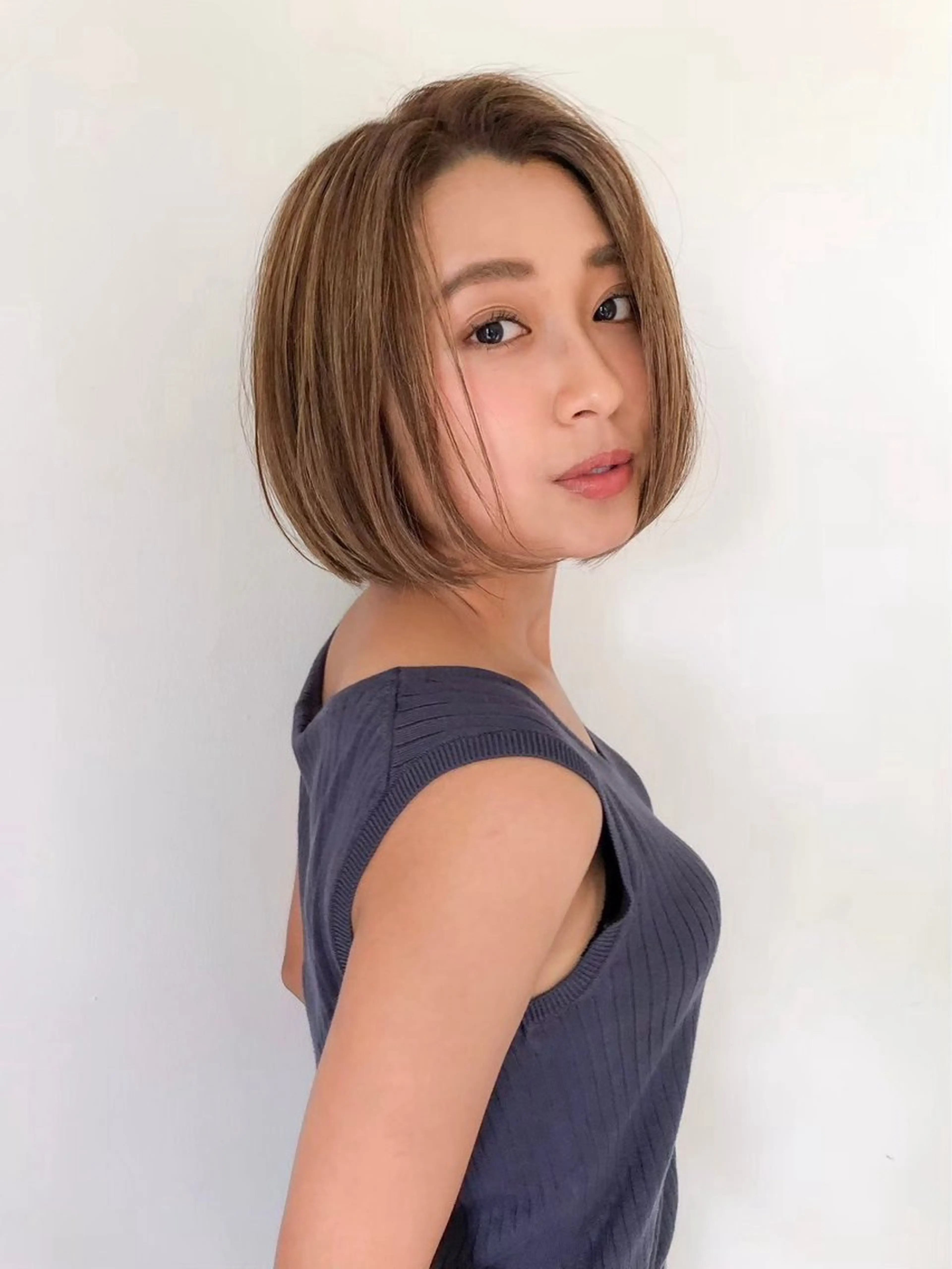 ショート パーマ ボブ ボブ縮毛矯正 韓国レイヤーRINAのヘアスタイル