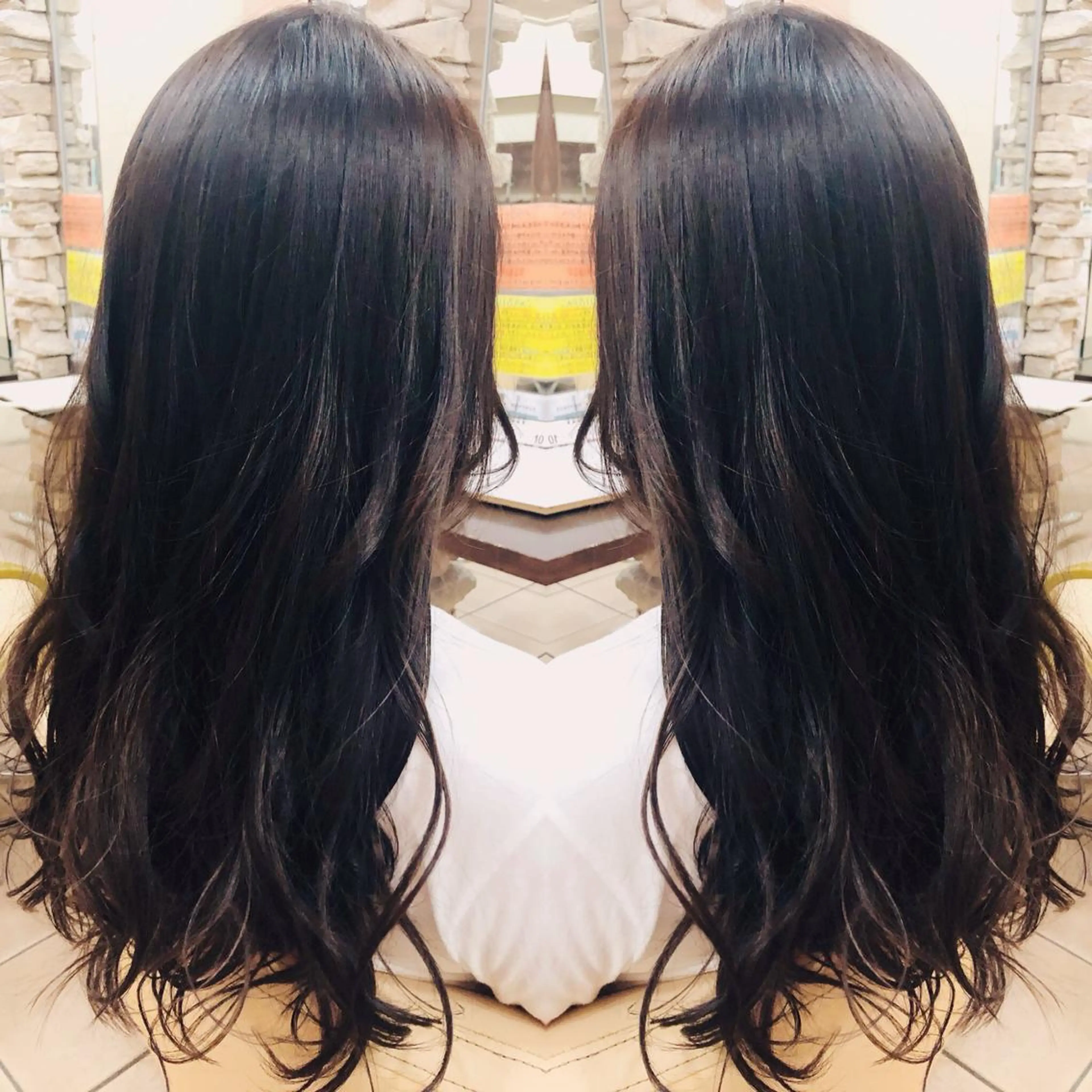 ロング パーマ 地毛風ストレート ⚡️下ノ村柊斗⚡️のヘアスタイル