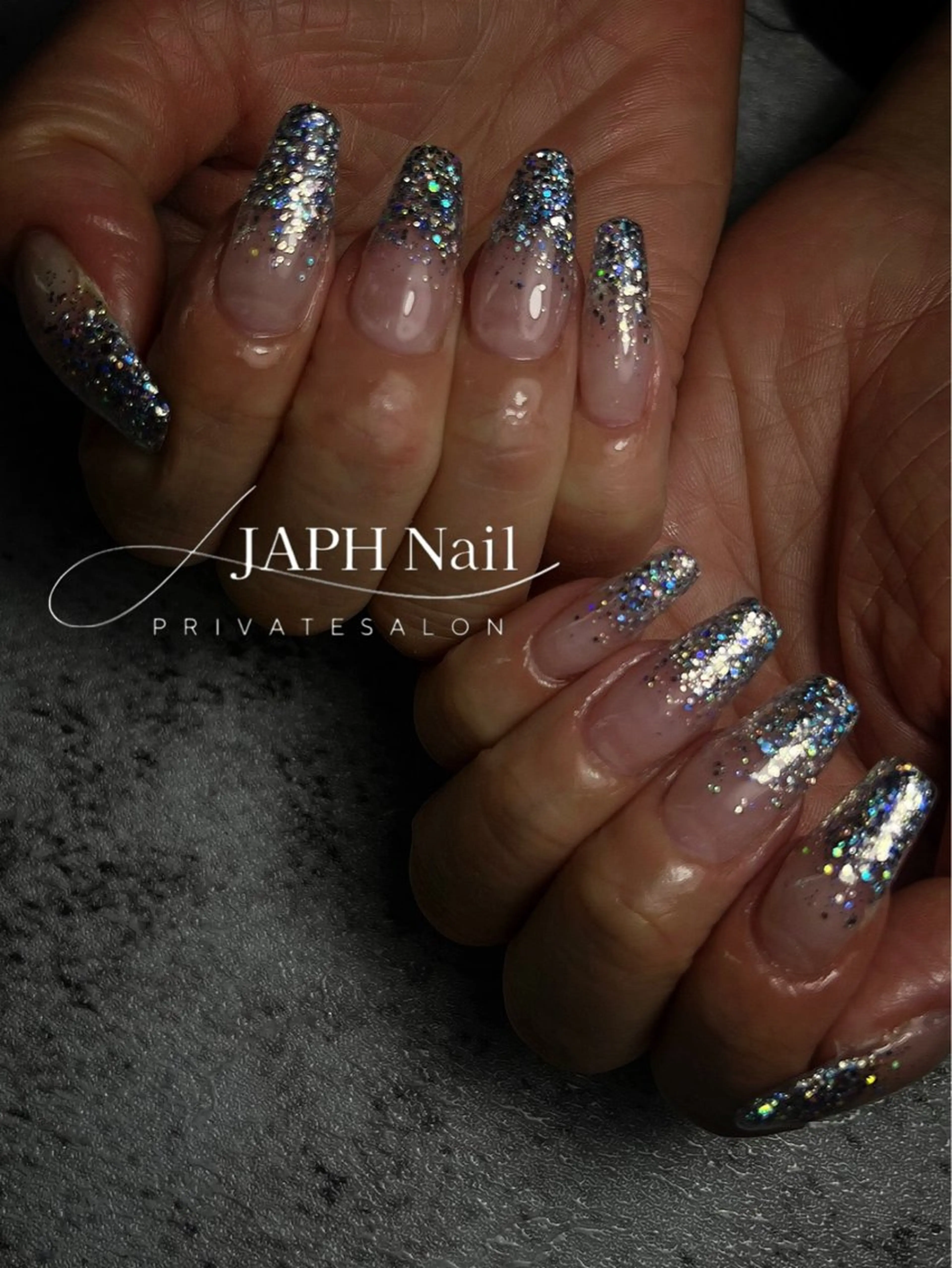ネイル フレンチネイル キラキラネイル 韓国ネイル ミラーネイル ニュアンスネイル NailSalon /JAPHのネイルデザイン