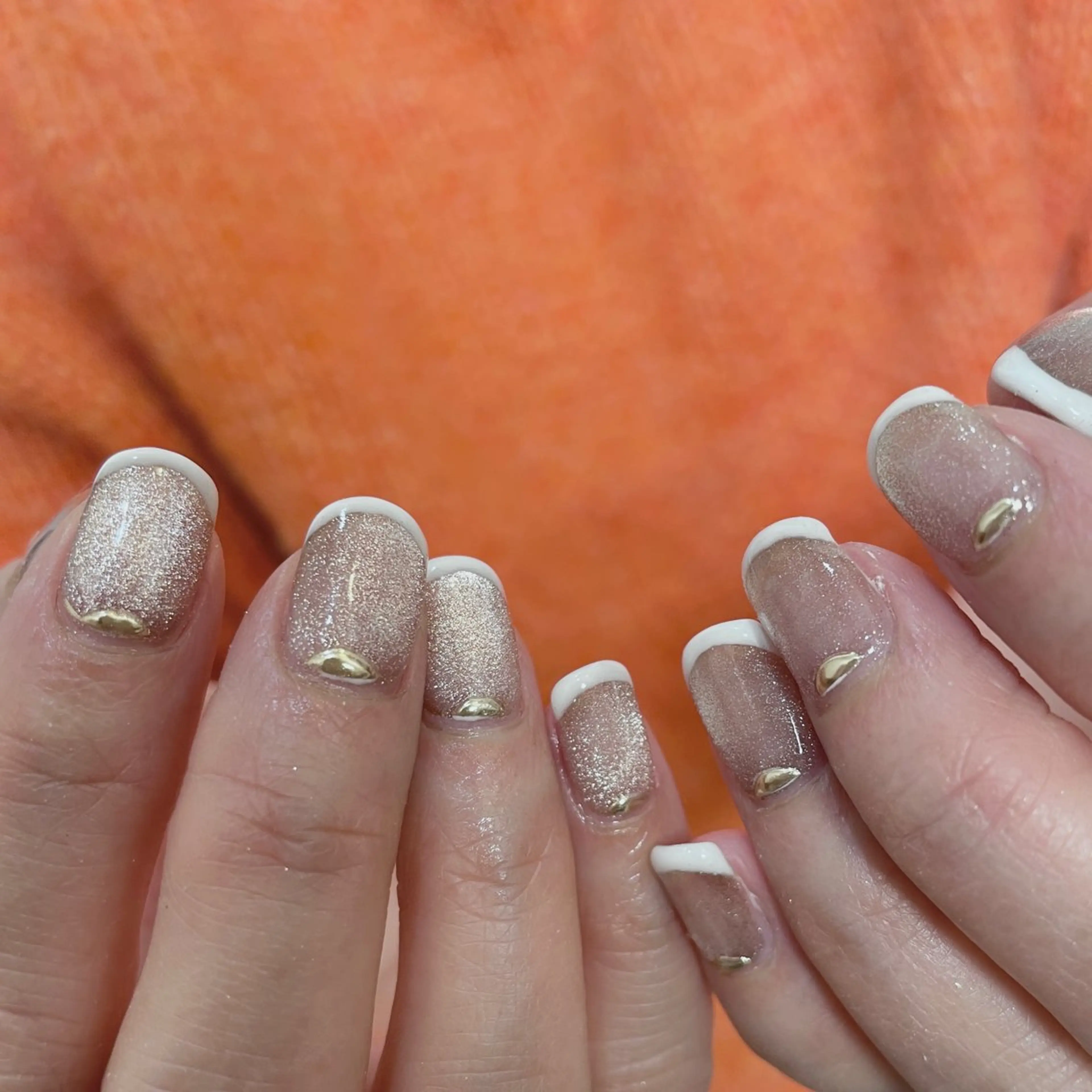 ネイル フレンチネイル キラキラネイル マグネットネイル オフィスネイル ピンク ハンドネイル acs.n所属・ネイル，耳つぼ 風間すみれのその他イメージ