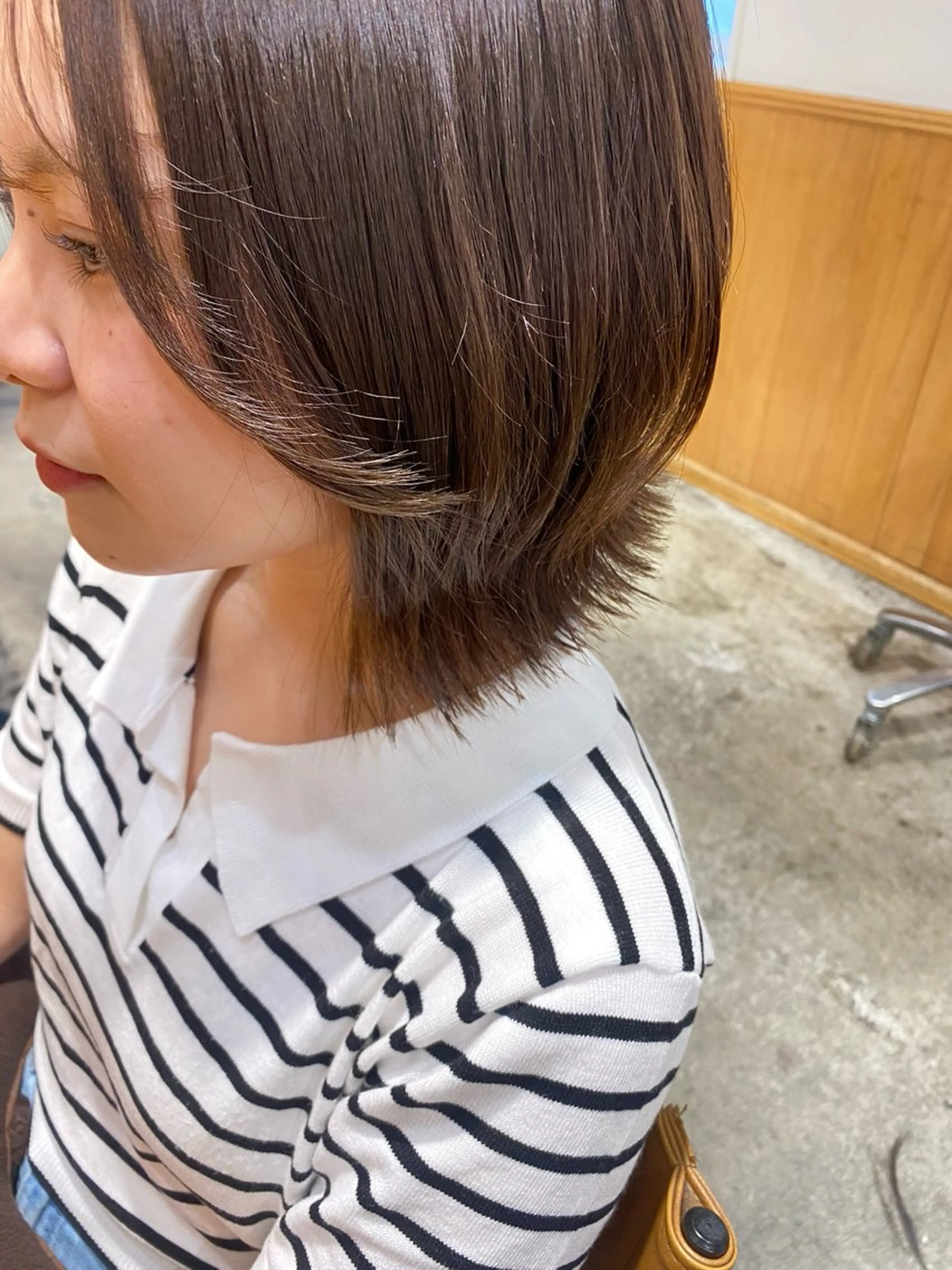 ミディアム ボブ くびれヘア カット ヘアカラー トリートメント SALOWIN銀座PAYⅡ店所属・GINZARay2 風本朱里🐥のヘアスタイル