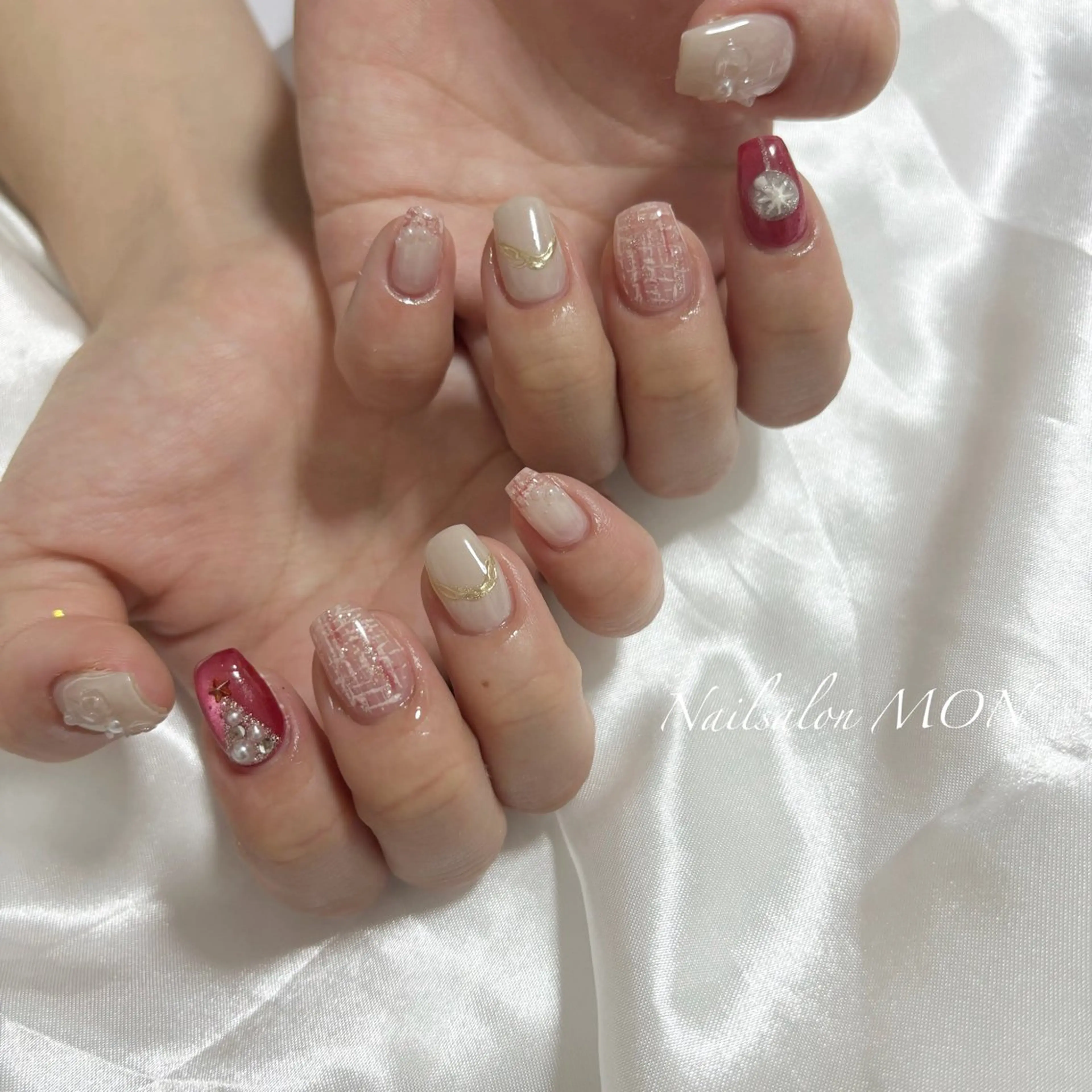 ネイル ストーンネイル ハンドネイル Nailsalon MONのネイルデザイン