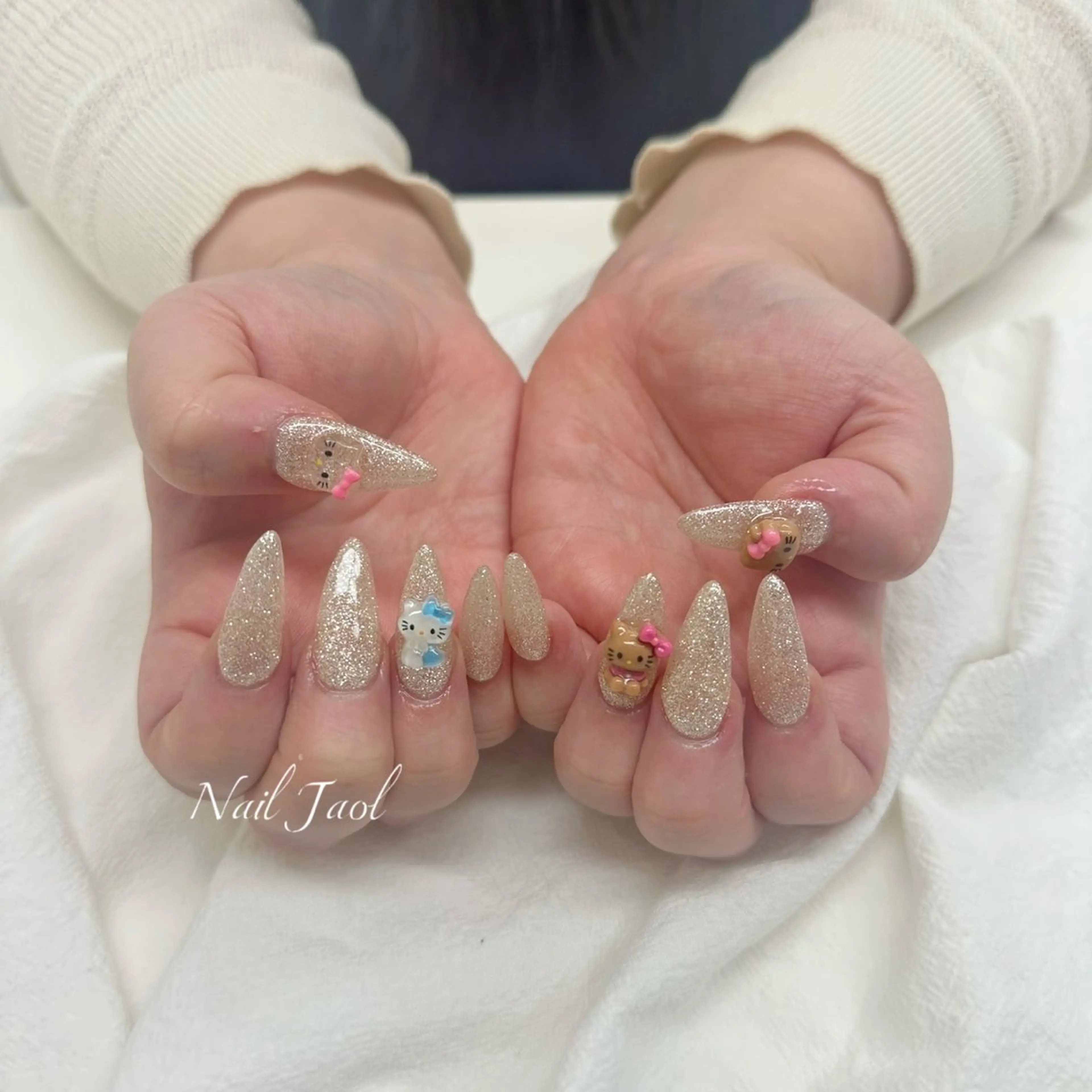 ロング カラー グラデーションカラー 韓国風ヘア ハンドネイル nail jaol池袋店所属・ネイルJaol 池袋のネイルデザイン