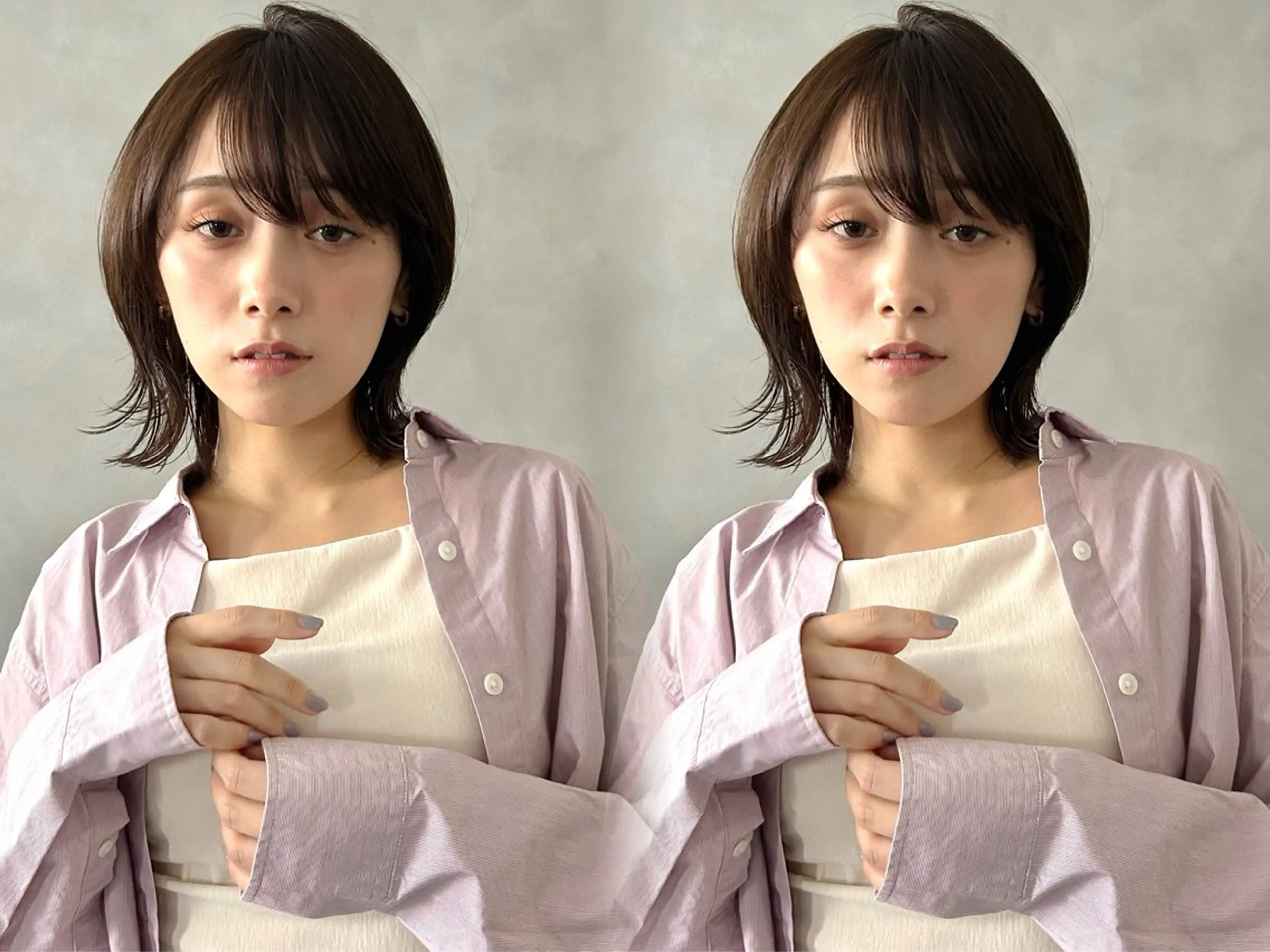 ミディアム カラー ボブ くびれヘア カット ヘアカラー 結べるくびれボブ/透 明感カラーtaigaのヘアスタイル