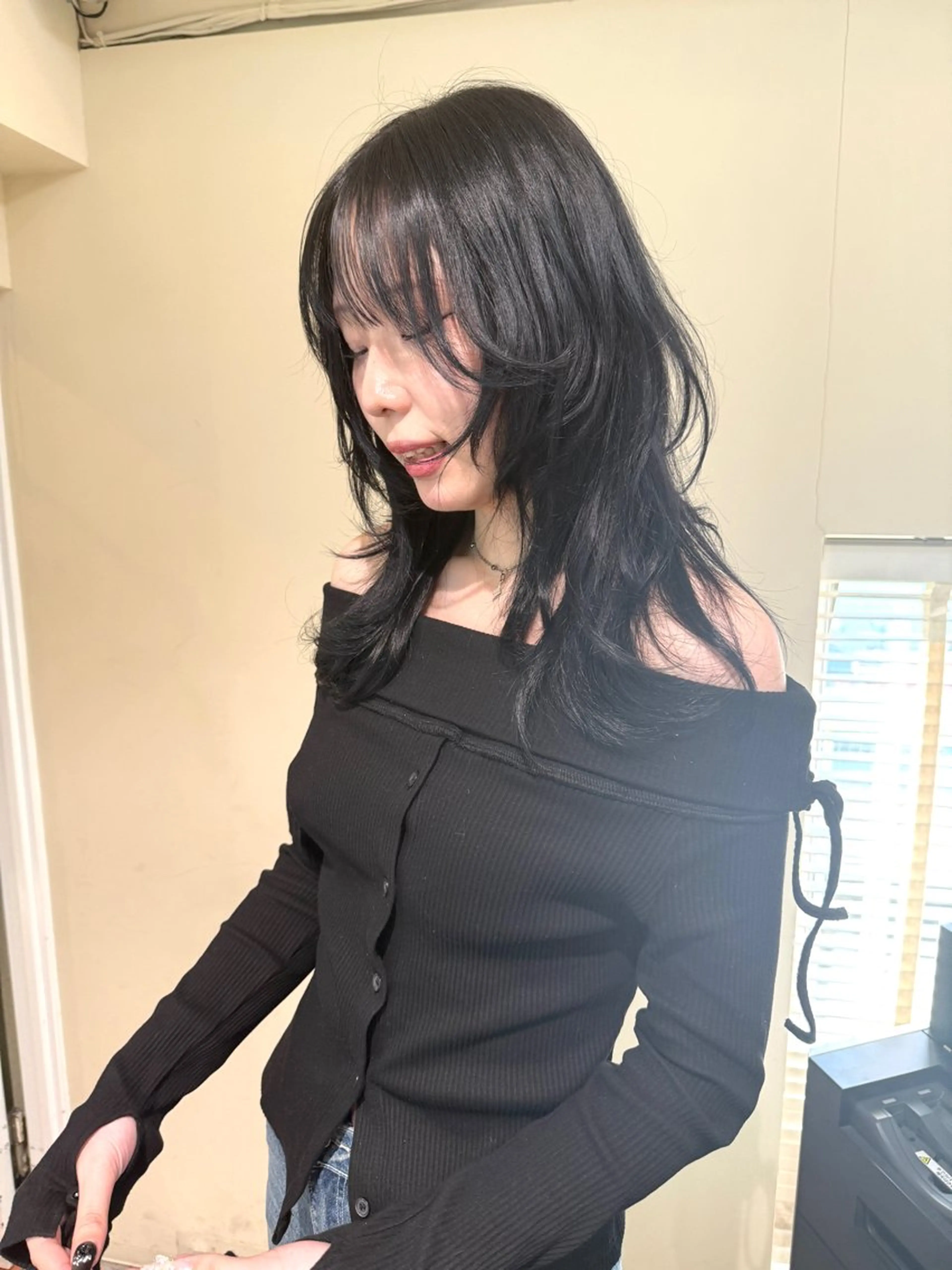 セミロング カラー アディクシーカラー バレイヤージュ ブリーチ デザインカラー ダブルカラー カット ヘアカラー トリートメント 色気レイヤーカット 大和健生のヘアスタイル