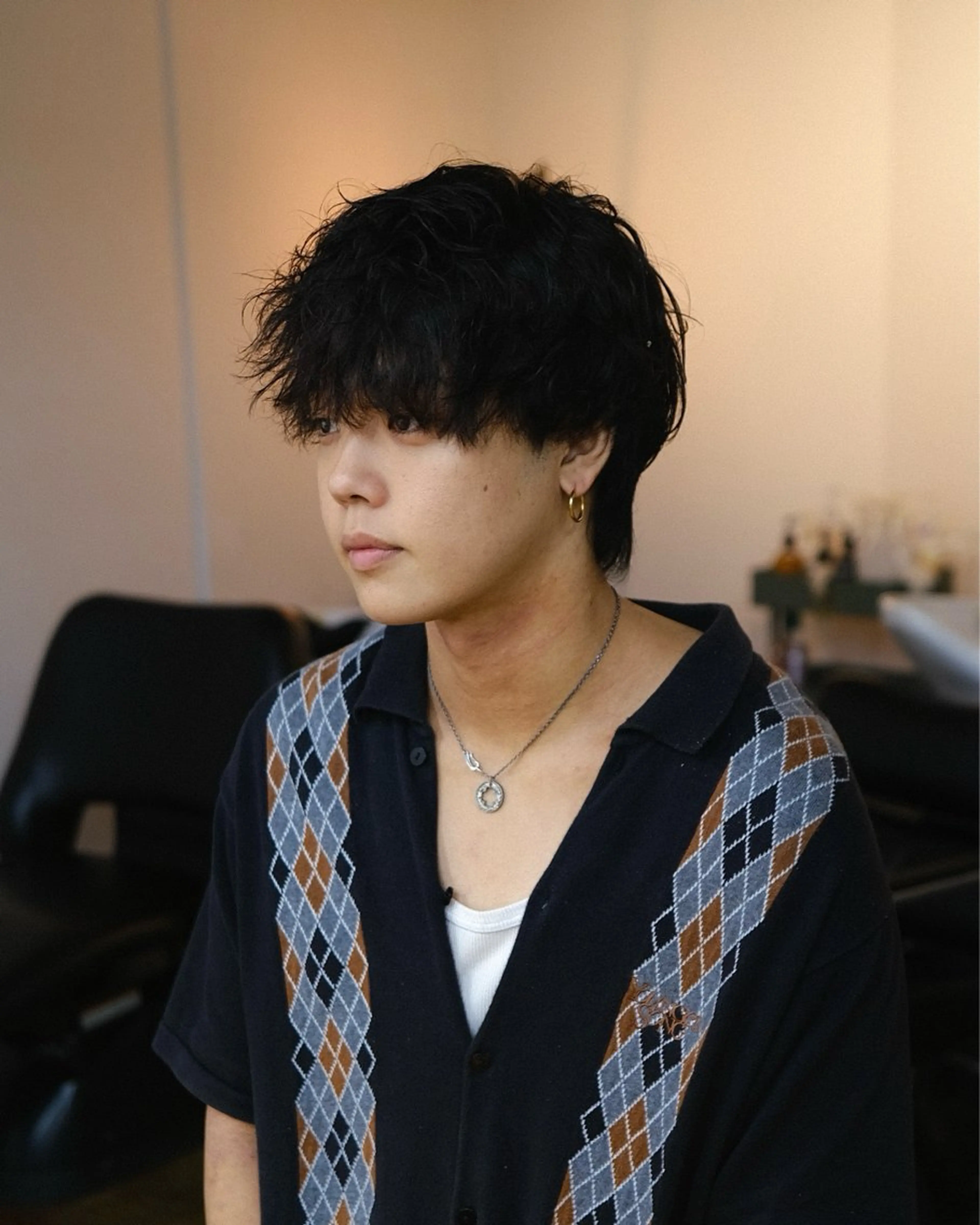 ショート パーマ メンズ マッシュ メンズパーマ マッシュヘア スパイラルパーマ カット BELO/ yuzuのヘアスタイル