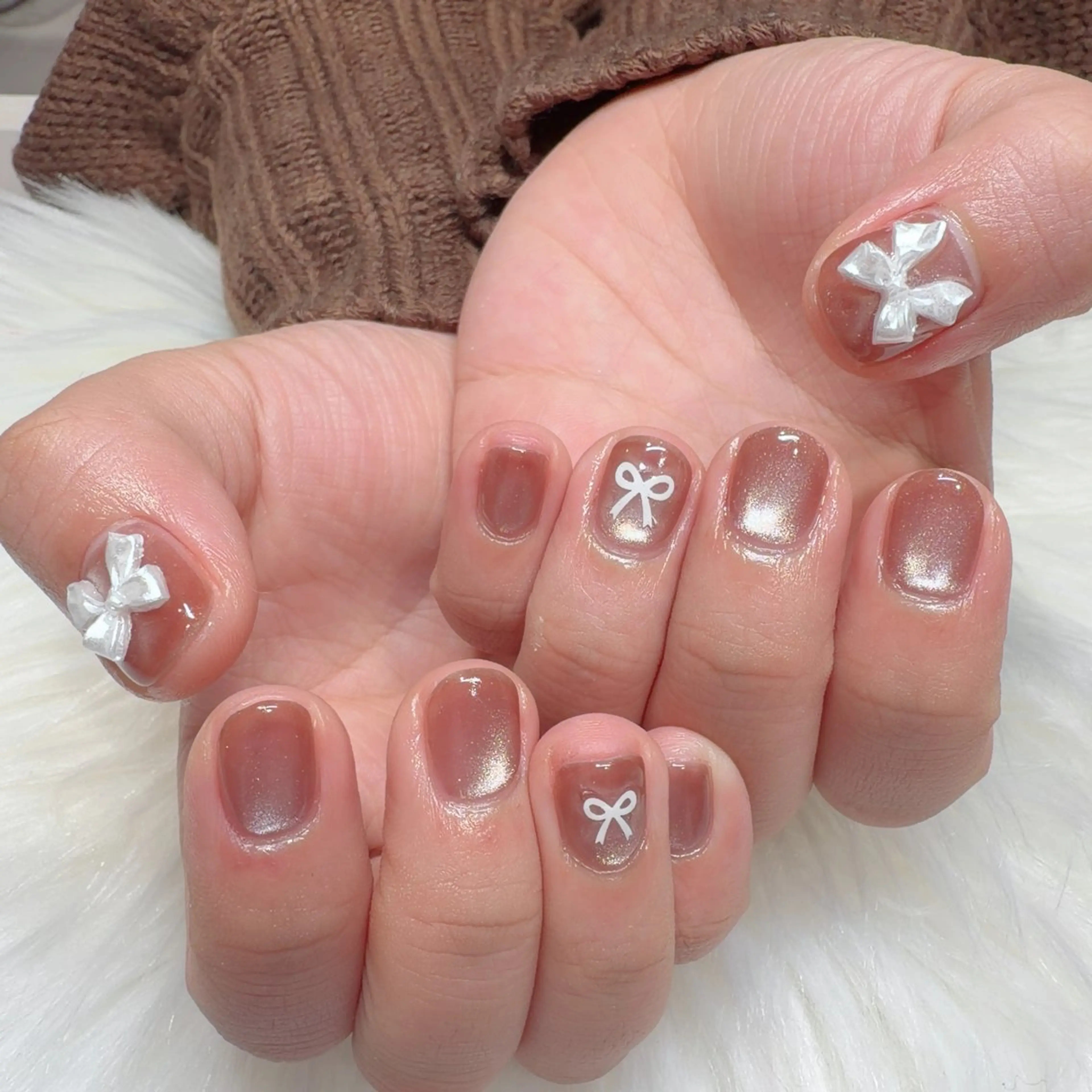 ネイル リボン ハンドネイル 小野澤 紗智のネイルデザイン