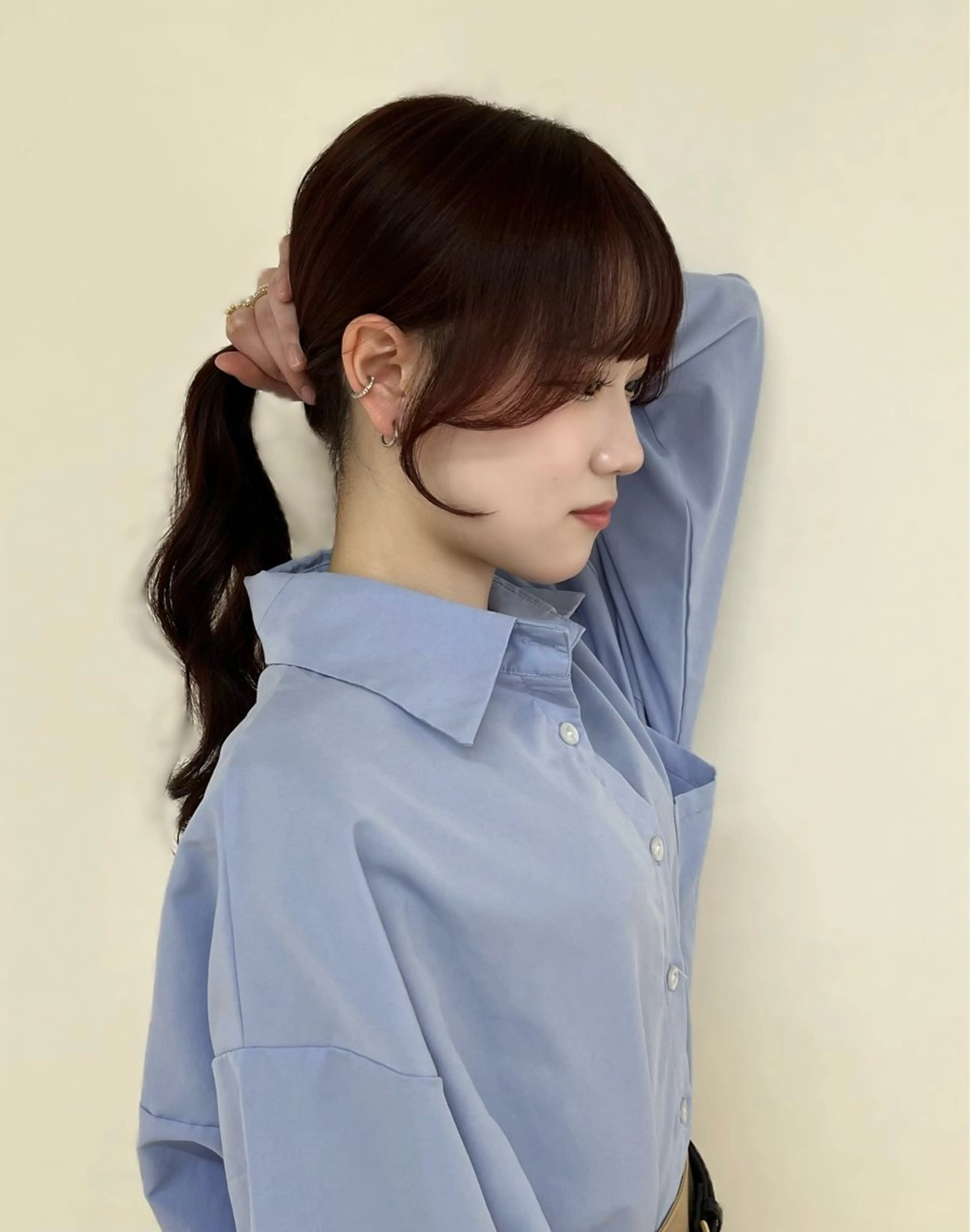 カラー ヘアアレンジ ブリーチ ブリーチなしカラー レッドカラー カット ヘアカラー 似合わせ顔まわり カット🤍森尾真由美のヘアスタイル