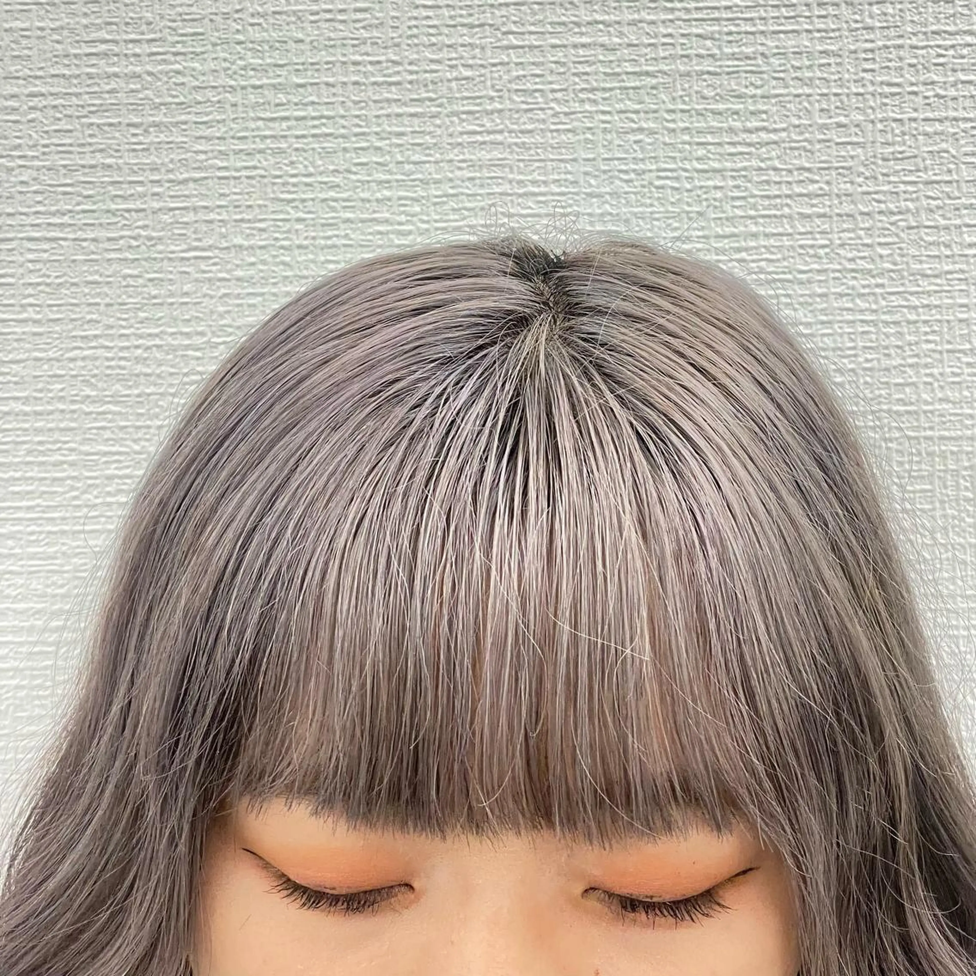 ミディアム 🤎🎀ブリーチなし ピンクラベンダー🧸のヘアスタイル