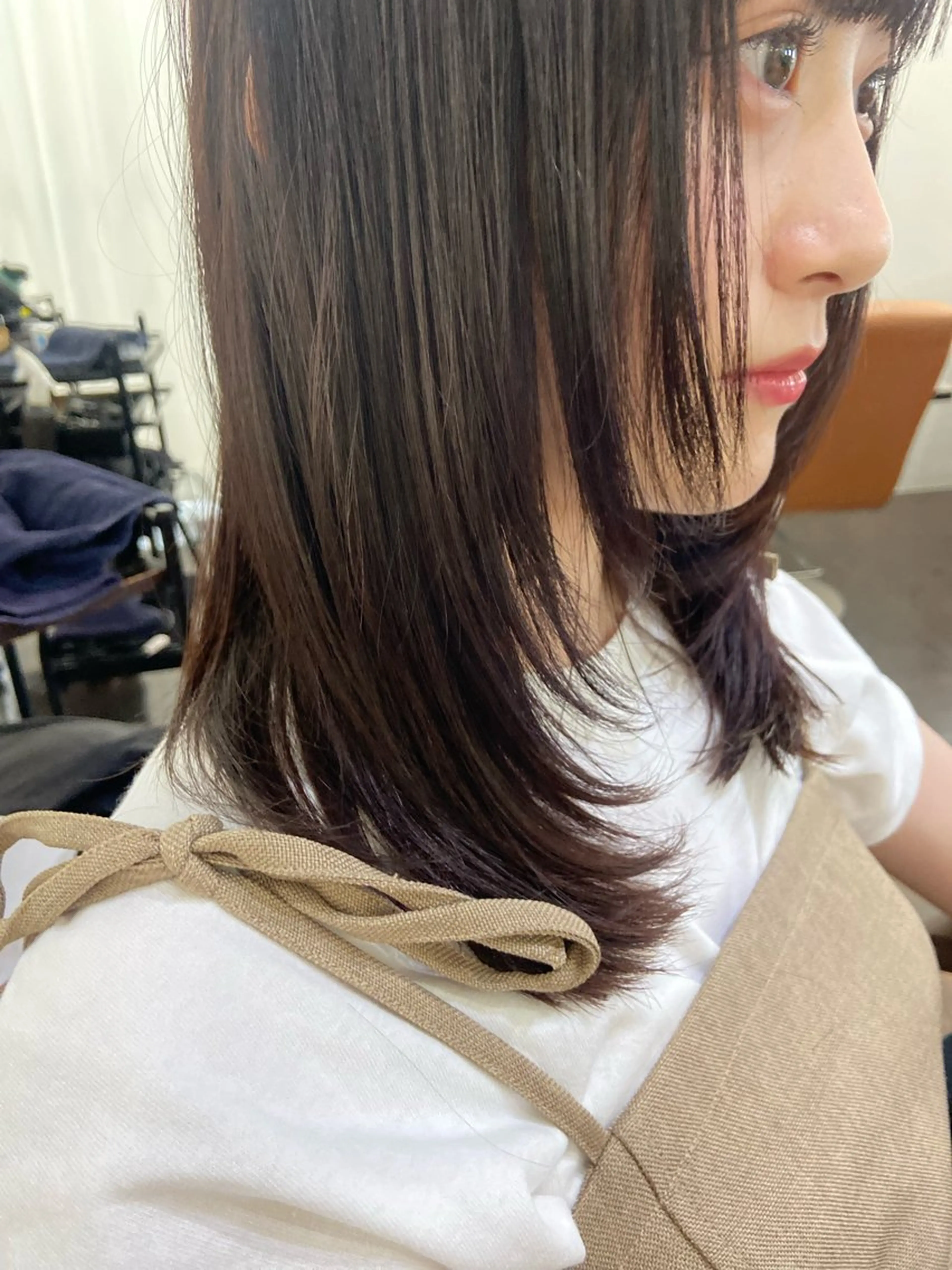 セミロング 顔まわりレイヤー レイヤーカット 🌷名駅／髪質改善 ヘアセット/モネ🌷のヘアスタイル