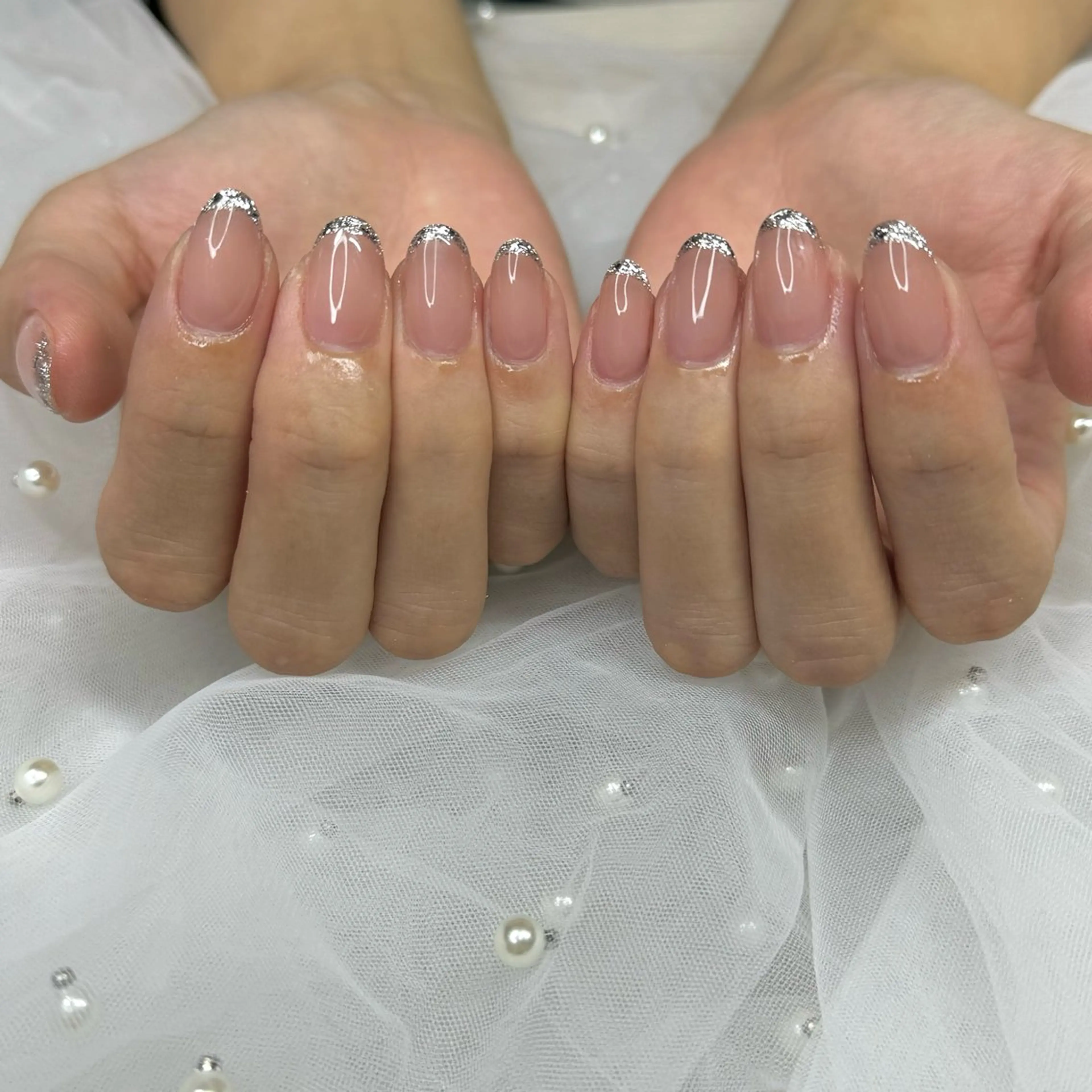 ネイル べっ甲ネイル ドット フットネイル フレンチネイル ラメ(グリッター) VENa eye＆ nail salonのネイルデザイン
