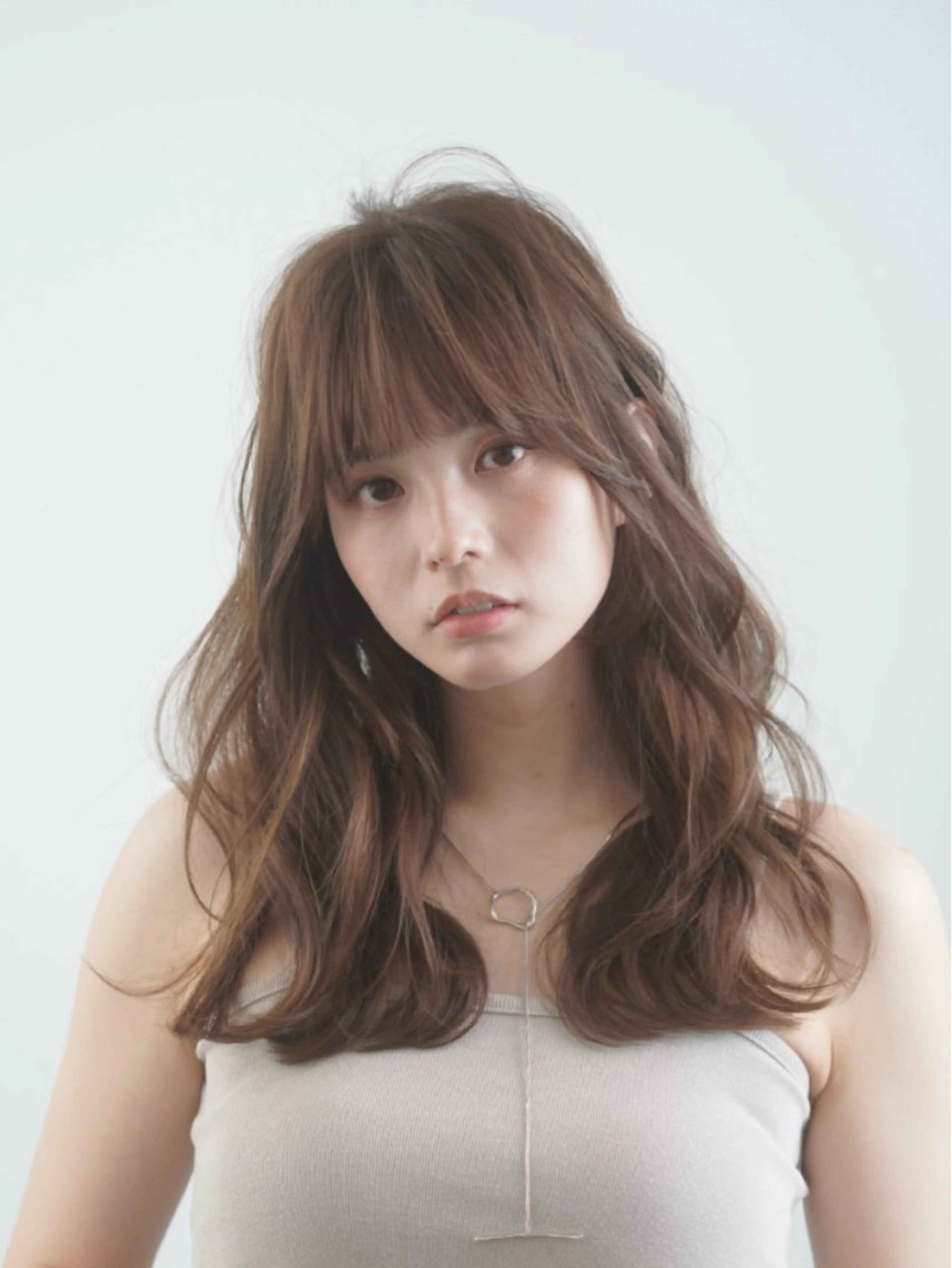 セミロング パーマ 韓国風ヘア 似合わせカット 小顔カット カット パーマ 透明感×髪質改善🧸 韓国ヘア　武田涼のヘアスタイル