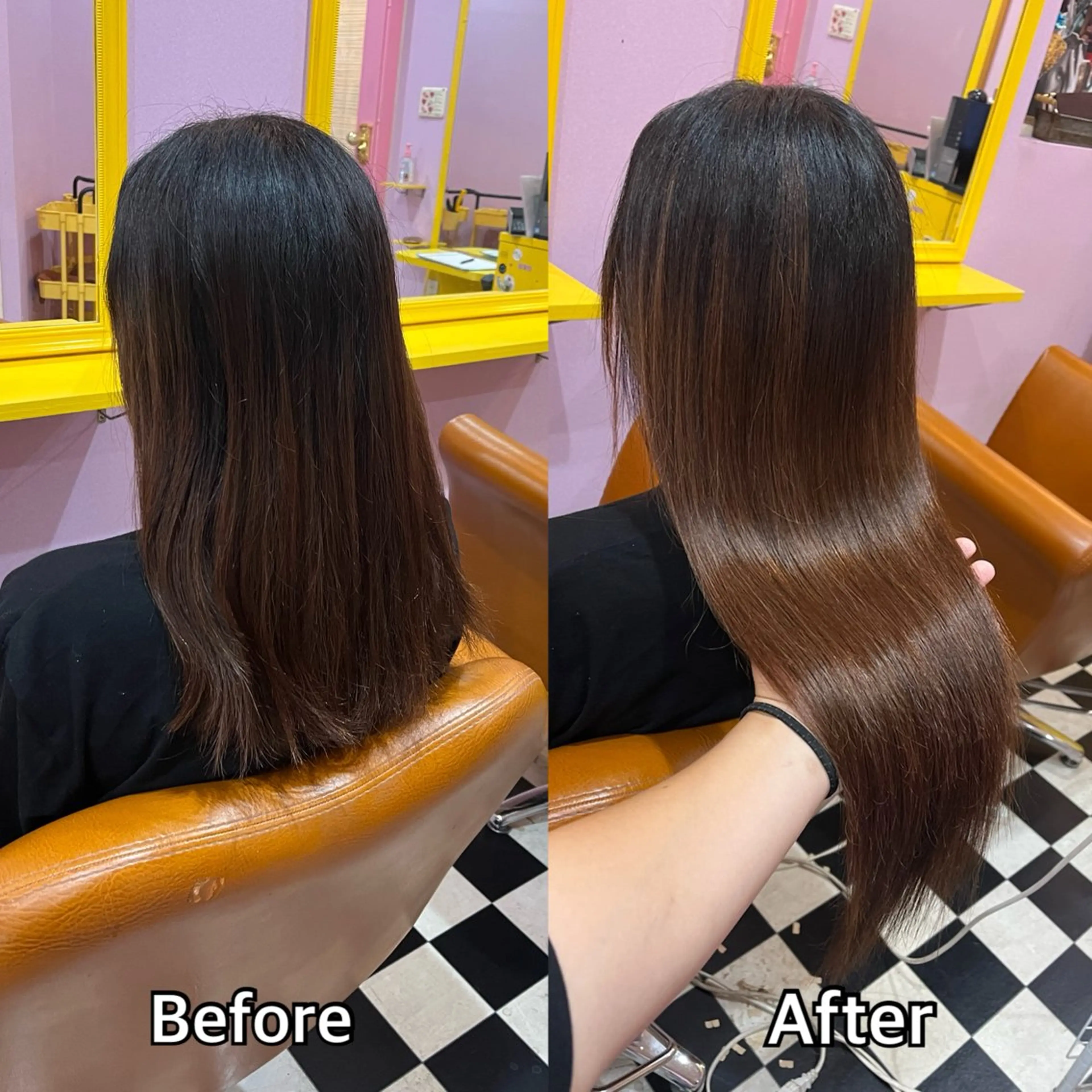 ロング エクステ シール＋ちび編み込み エクステ梅田🐨のヘアスタイル