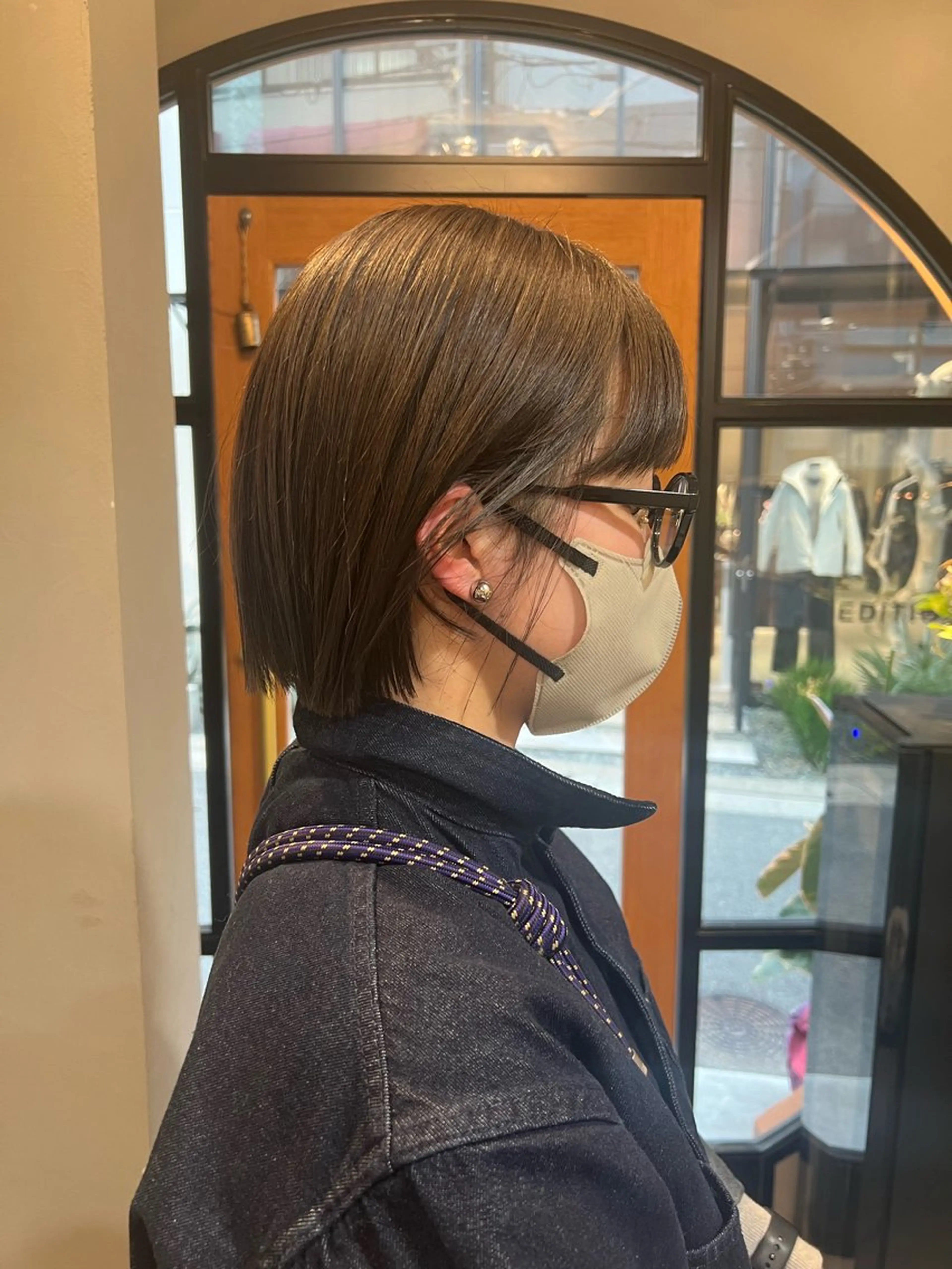 ショート カラー 切りっぱなしボブ 透明感カラー ボブ 神戸ボブ✂️ ioe三宮/田 伸佳のヘアスタイル