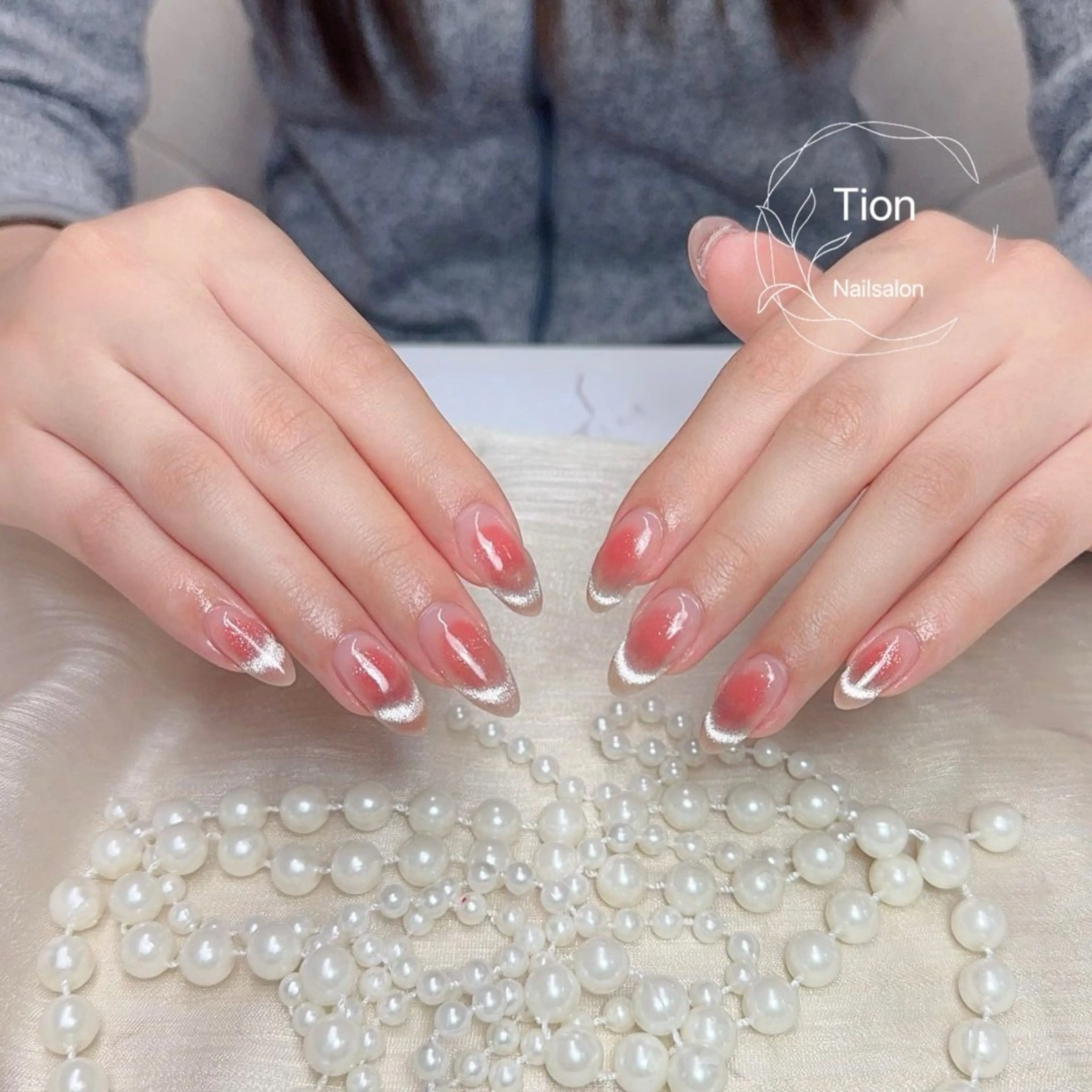 ネイル チークネイル 長さ出し フットネイル フレンチネイル ジェルネイル Nailsalon Tion　川崎店のネイルデザイン