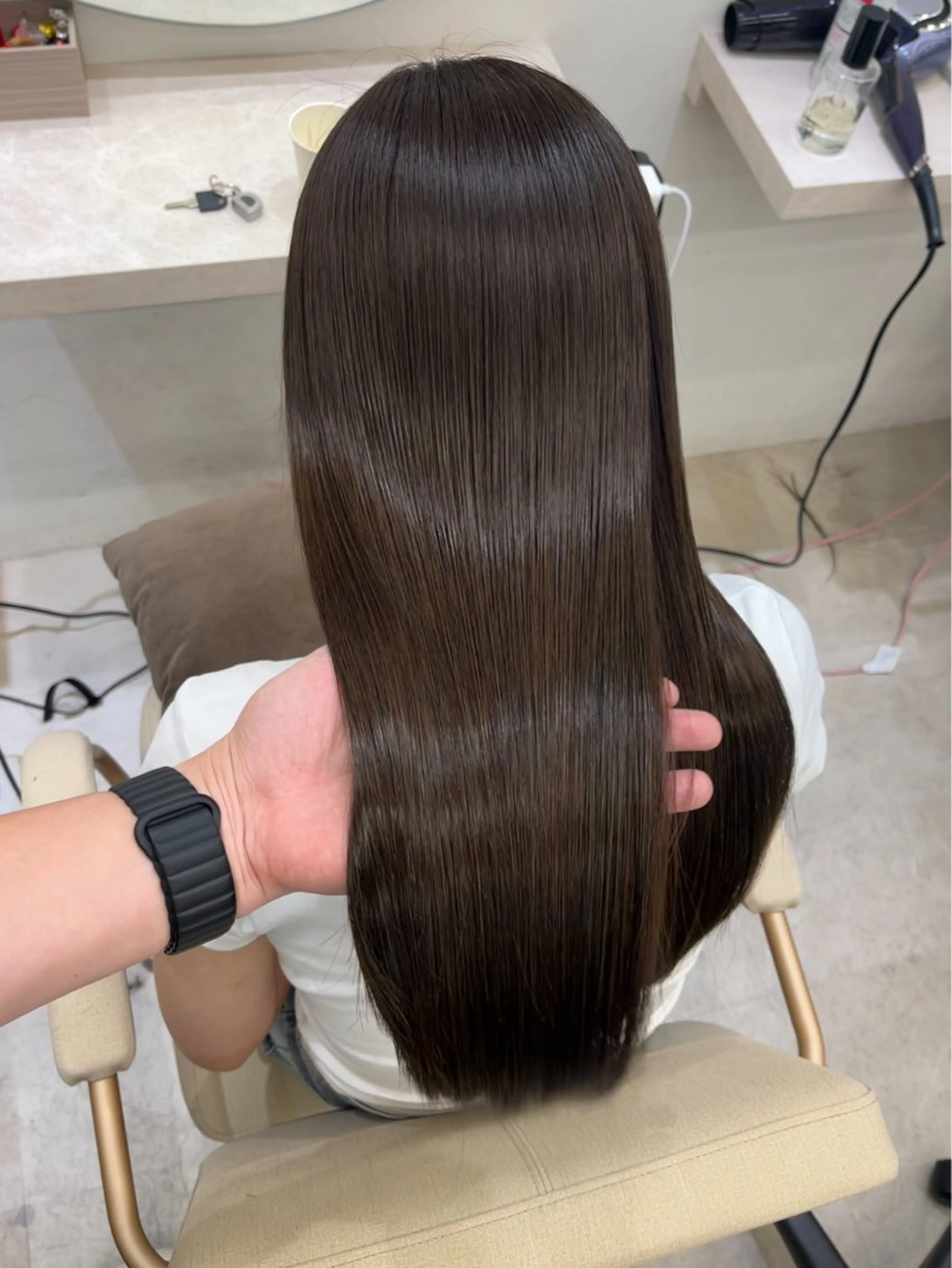 ロング カット ヘアカラー トリートメント 【髪質改善】縮毛矯正 /core梅田/西尾のヘアスタイル