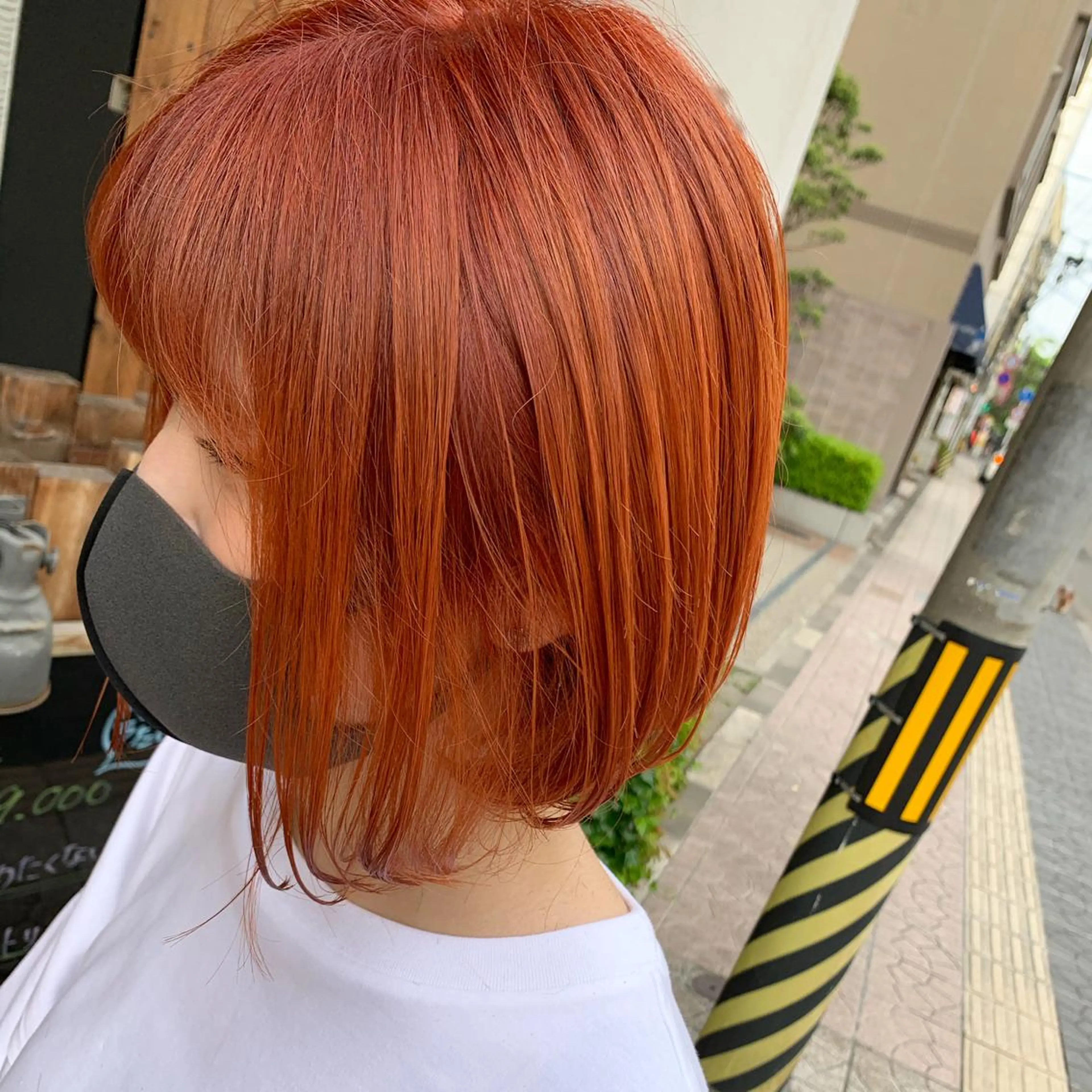ミディアム カラー ブリーチ オレンジ yoshi (高橋福博)のヘアスタイル