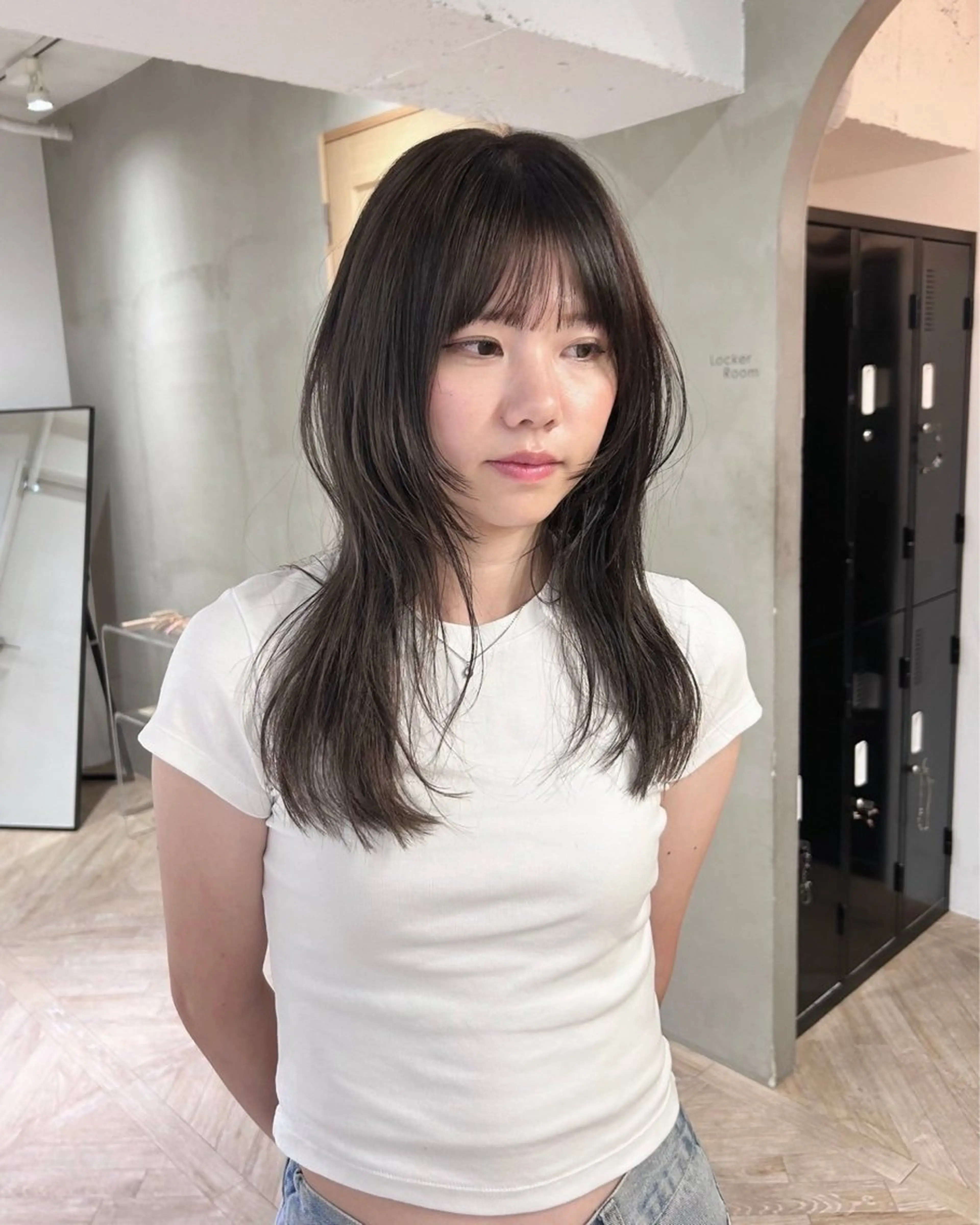 ミディアム カット ヘアカラー トリートメント レイヤーカット/暖色 カラー/mao🎀のヘアスタイル