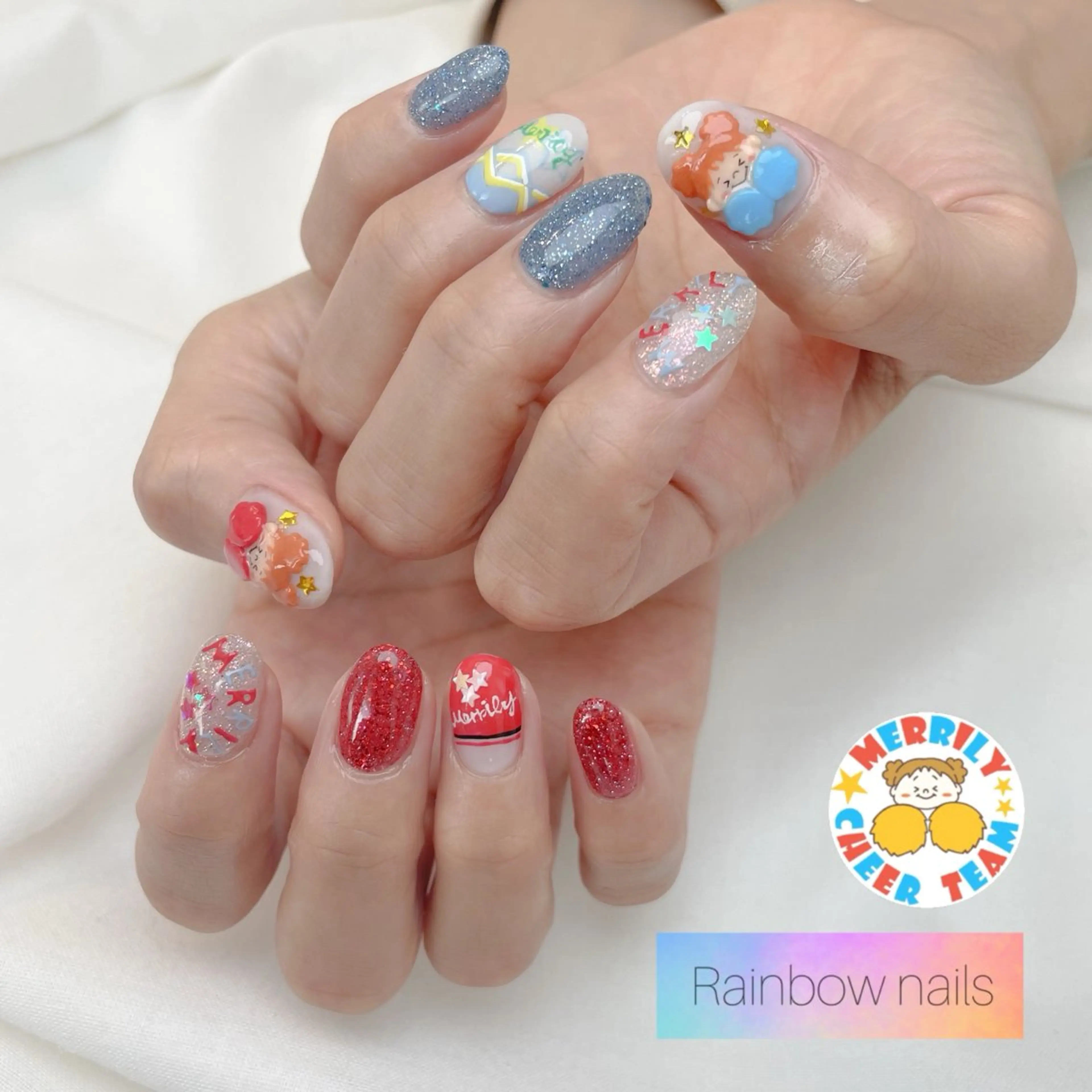 ネイル Rainbow nailsくろちゃんのネイルデザイン