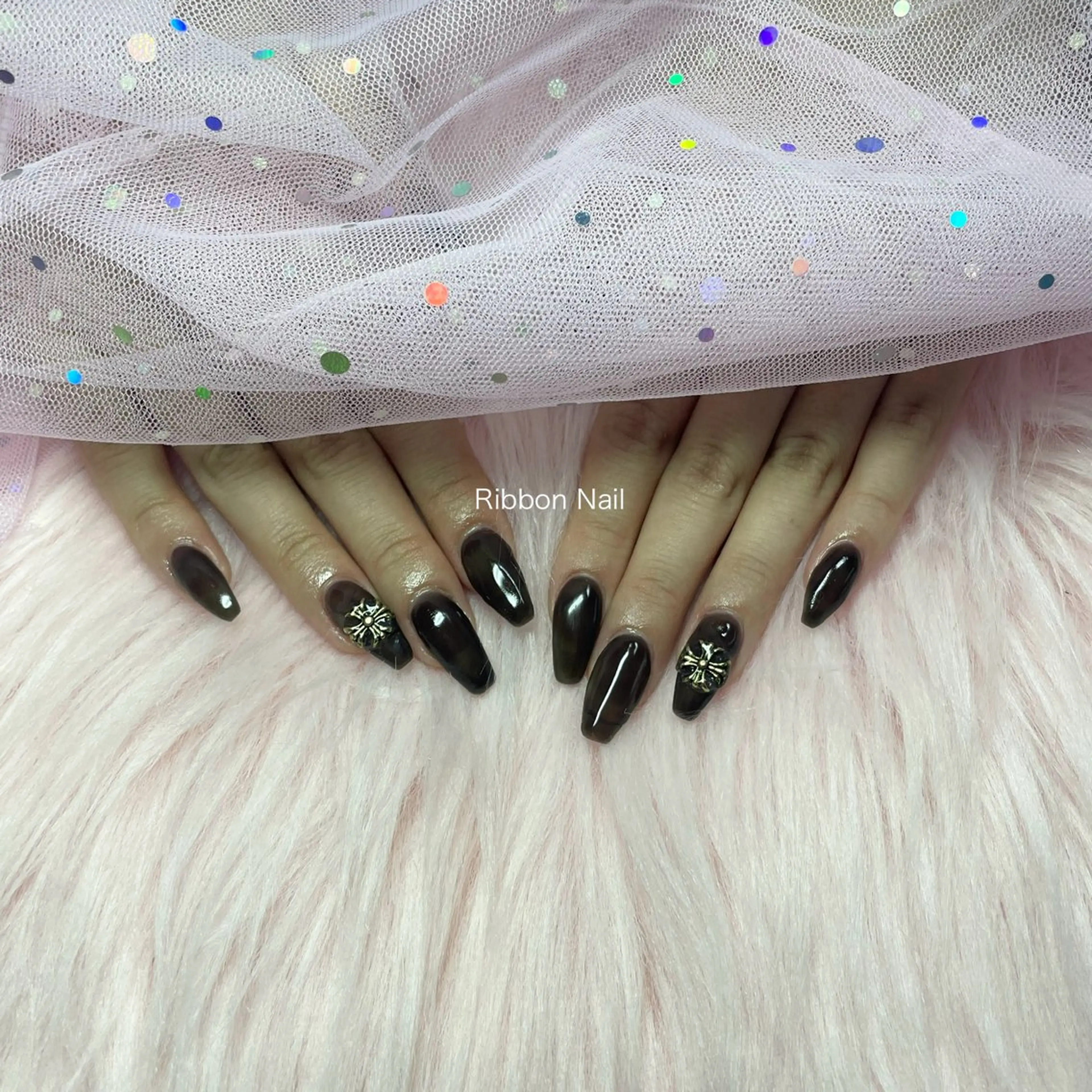 ネイル ワンカラーネイル ハンドネイル Ribbon nailのネイルデザイン