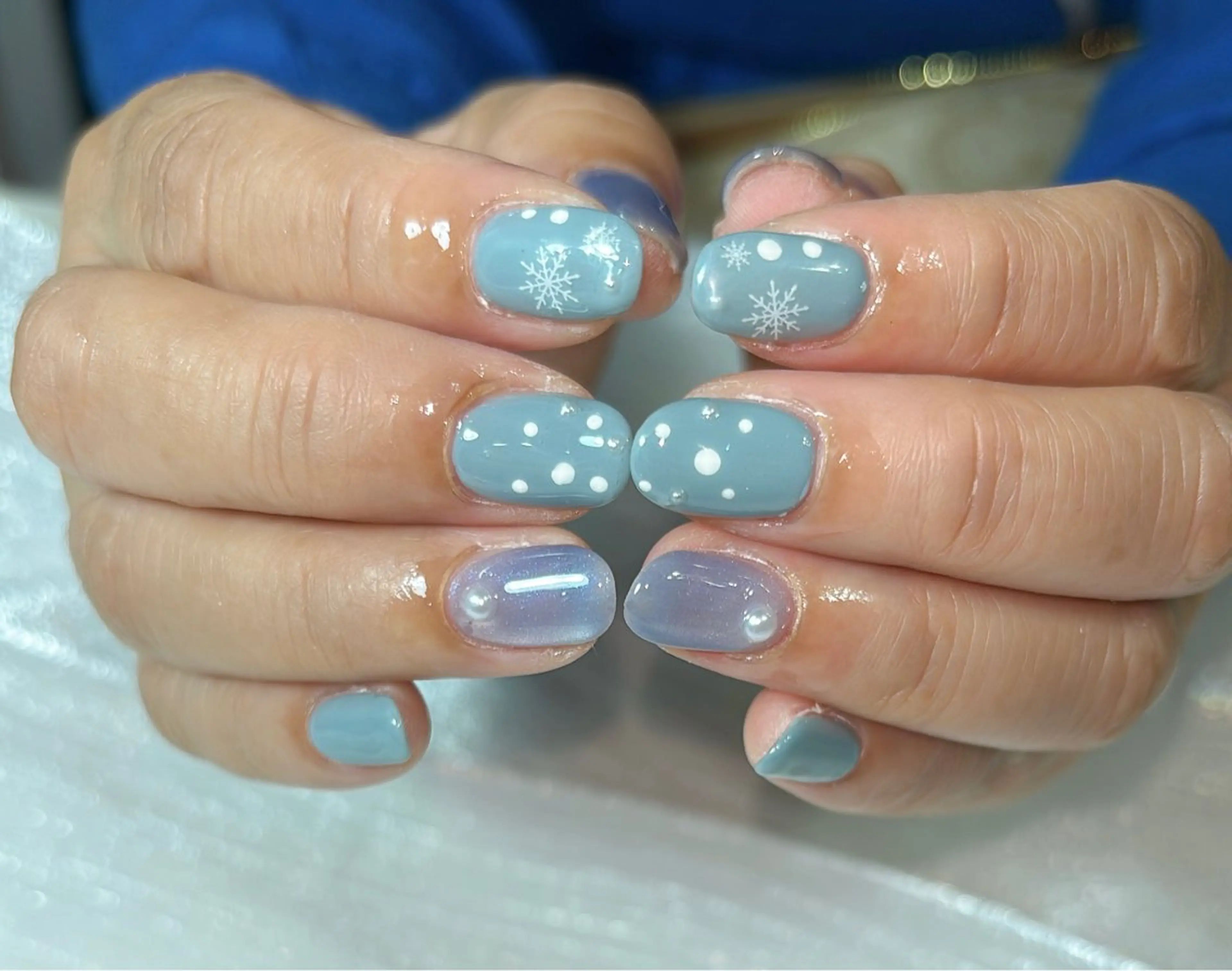 ネイル オーロラネイル フットネイル フレンチネイル ジェルネイル マグネットネイル ハンドネイル Mogu nail 二子玉川のネイルデザイン