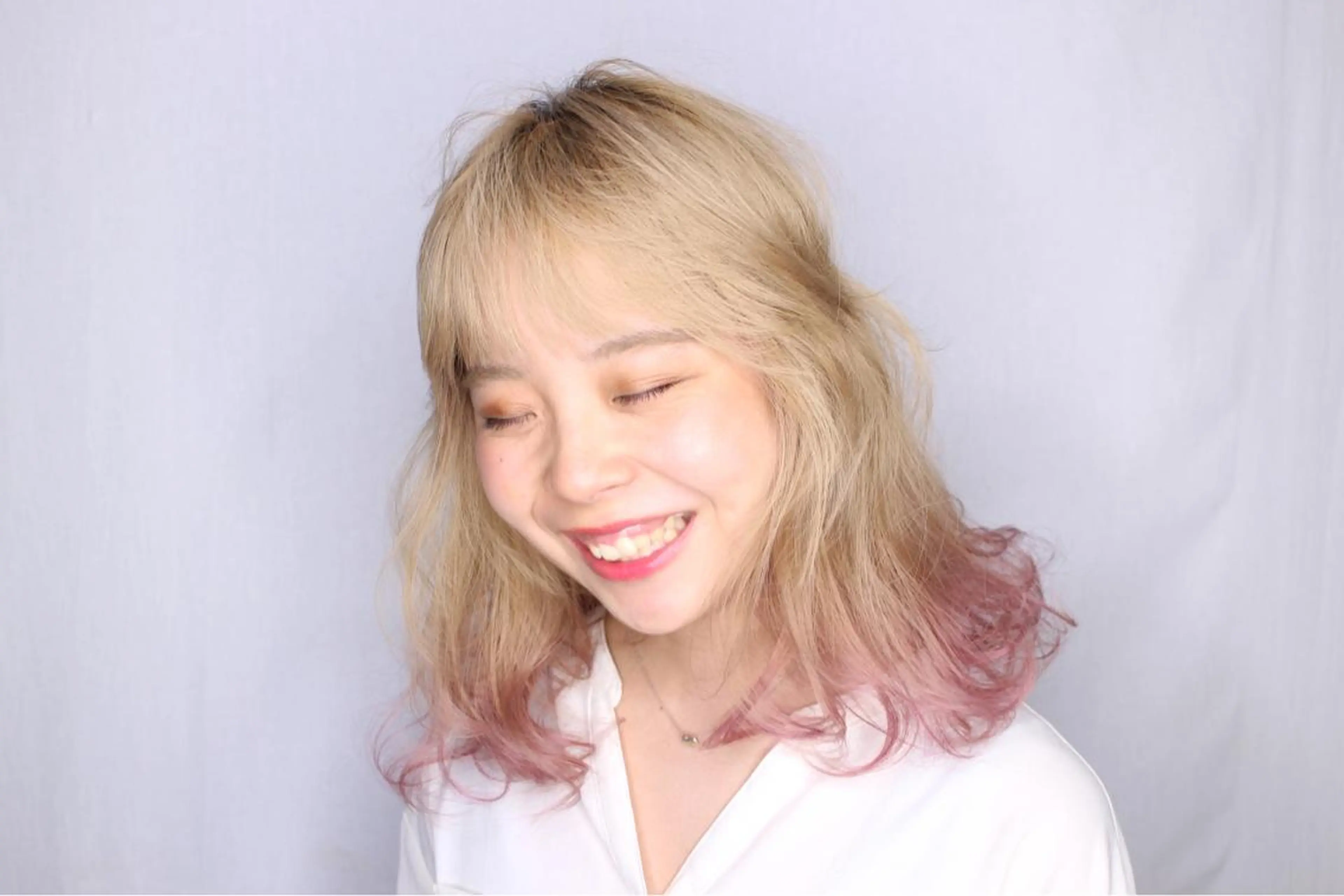 ミディアム カラー 韓国風レイヤーカット 松葉翔のヘアスタイル