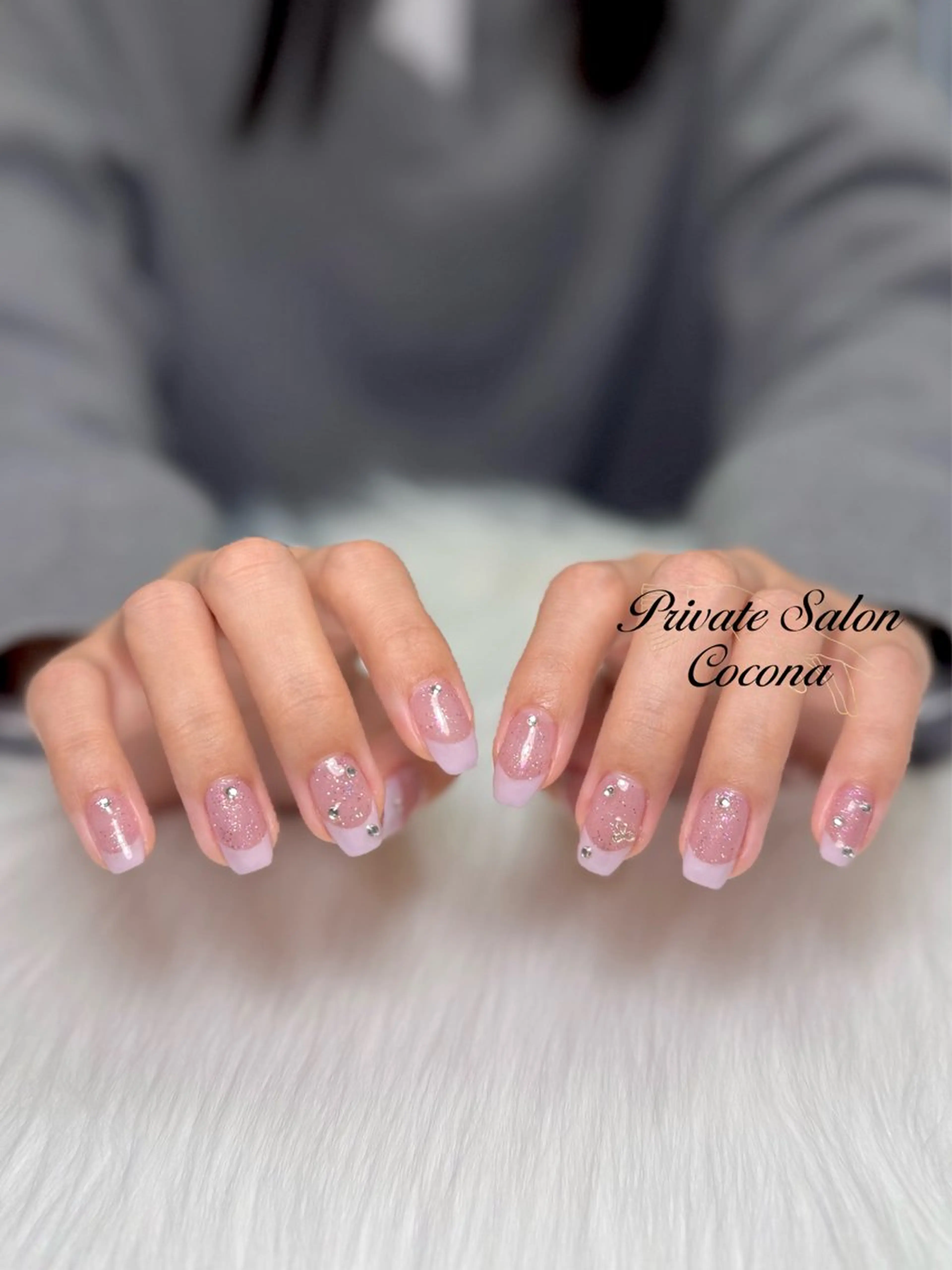 ネイル フレンチネイル ガーリー ハンドネイル プライベートサロン nailcoconaのネイルデザイン