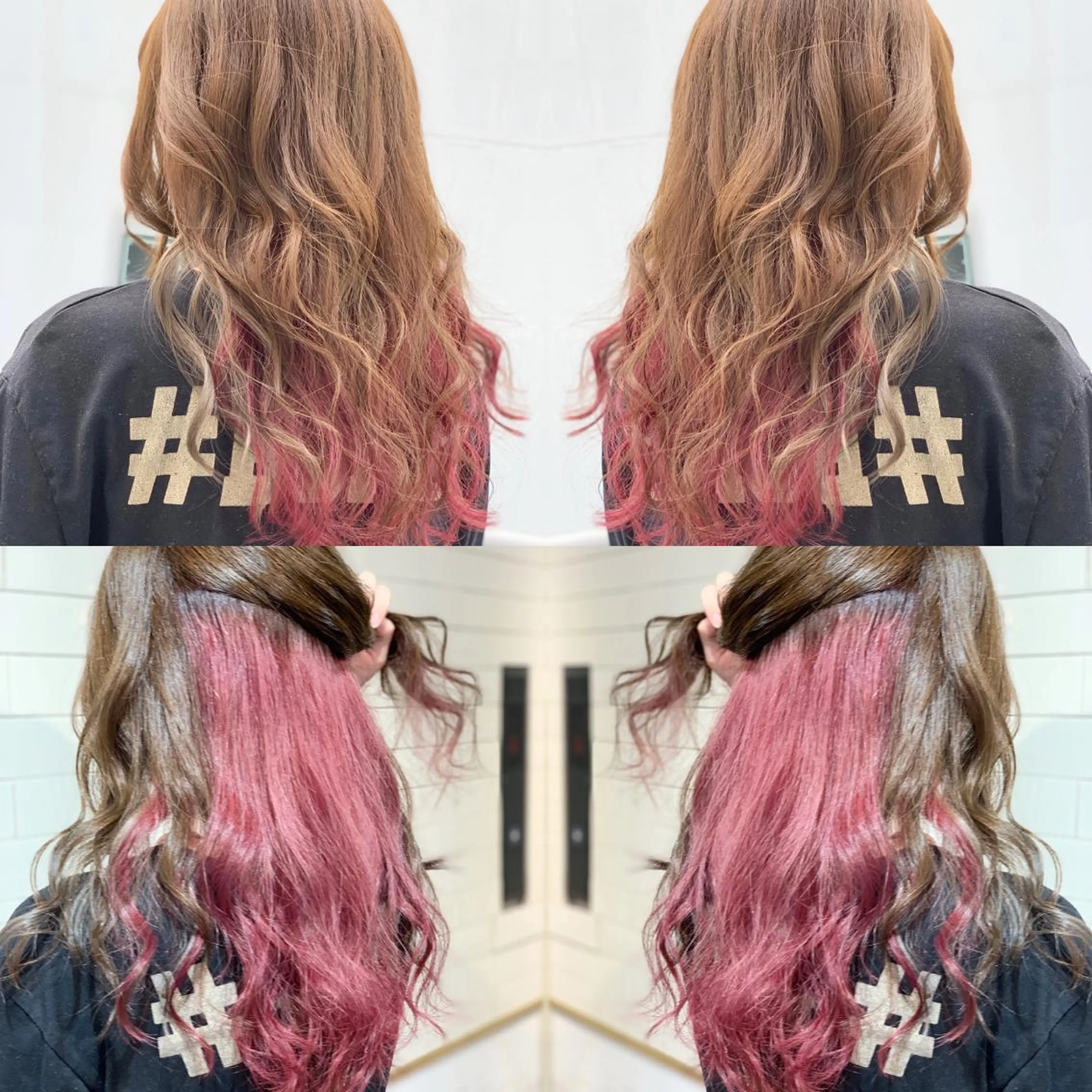 ミディアム カラー ヘアアレンジ 髪質改善×ハイトーン 中田啄也のヘアスタイル