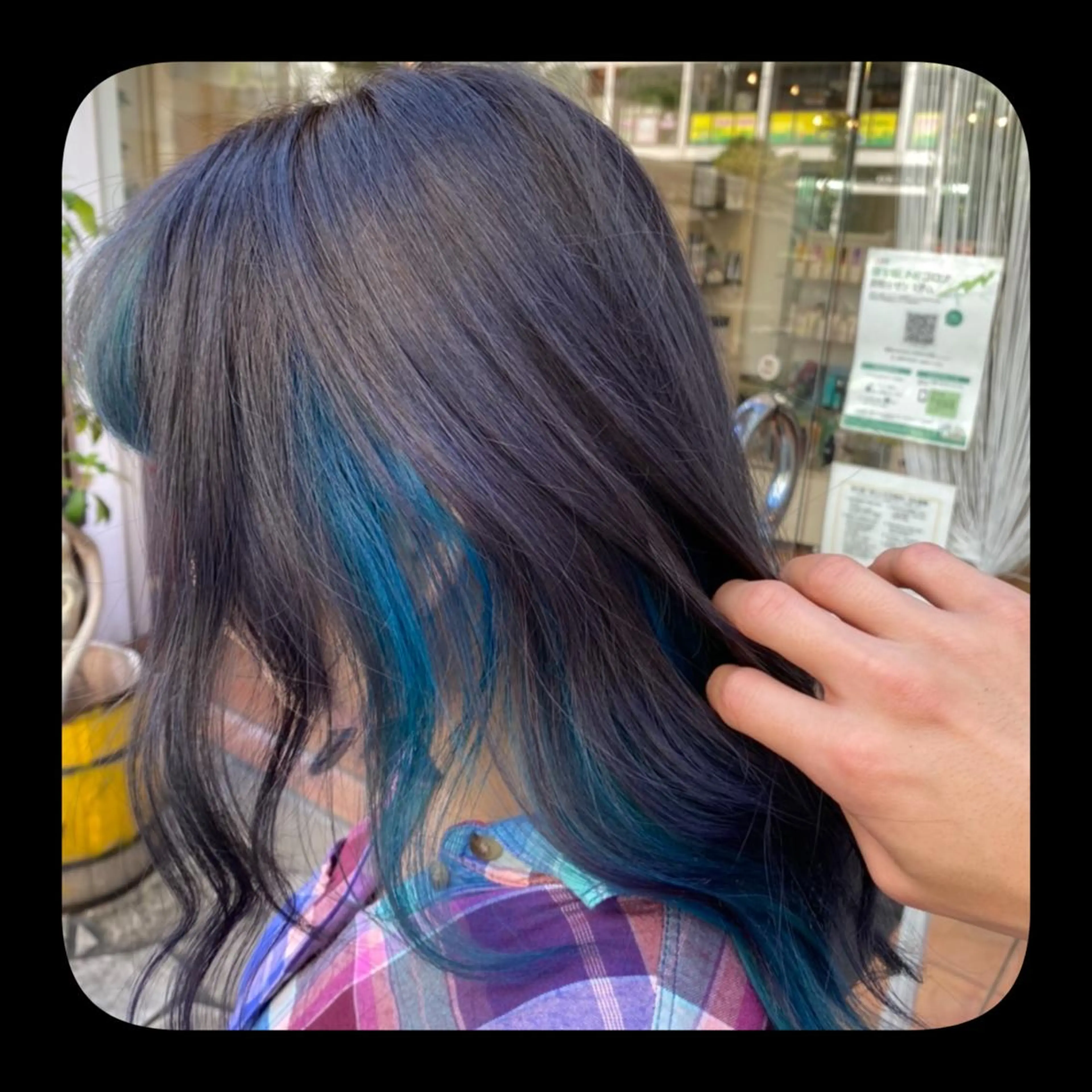 ロング カラー ヘアアレンジ ブルーカラー 🦄アイリスト💐 小澤　愛蘭のマツエク・マツパデザイン