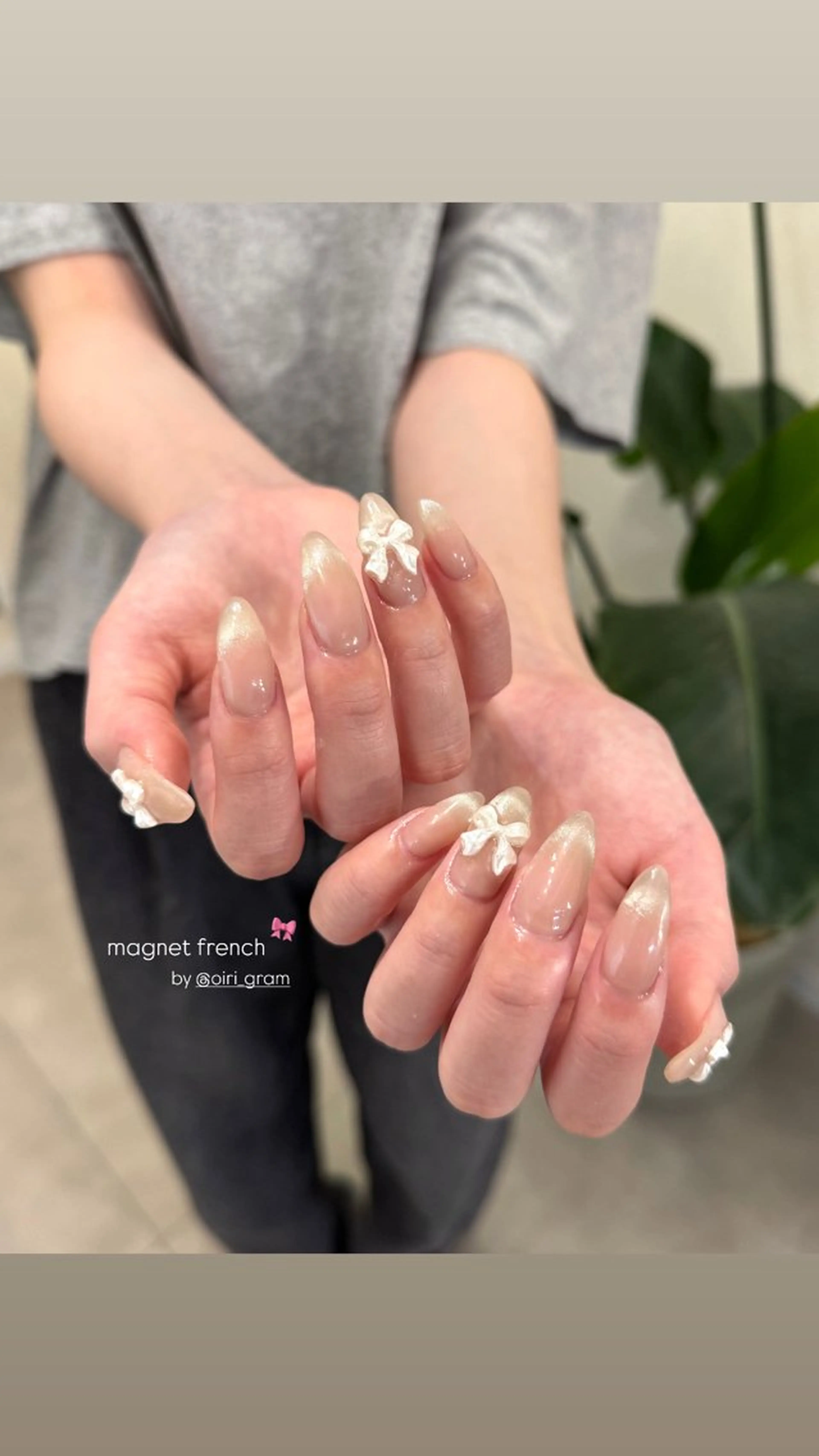 ネイル フレンチネイル マグネットネイル マグネットフレンチ ハンドネイル 💛RISA💛 énn |四条烏丸のネイルデザイン