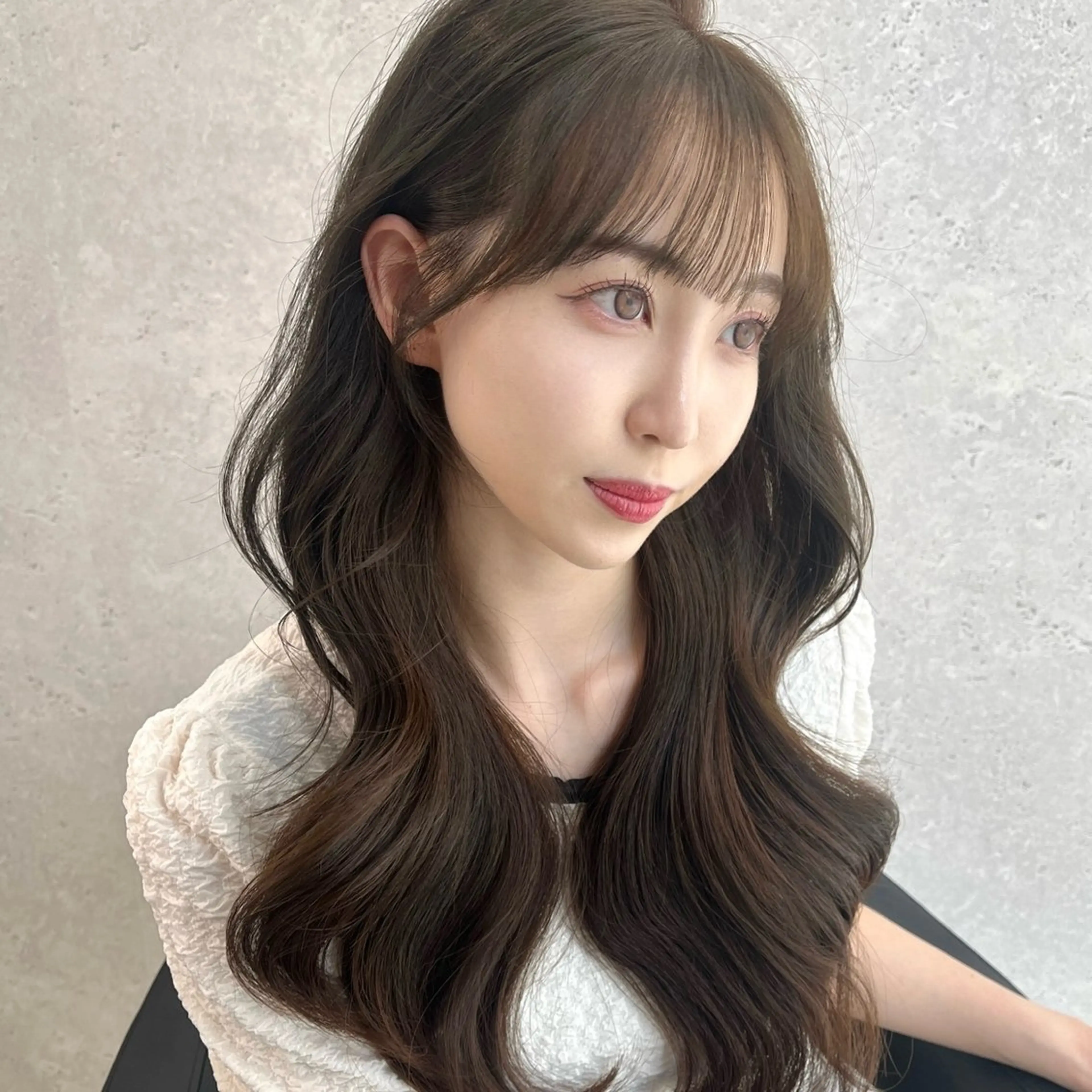 ロング カラー アッシュ ベージュカラー レイヤーカット カット ヘアカラー トリートメント ヘアセット 🤎大人かわいい🤎 韓国レイヤー🤎力丸のヘアスタイル