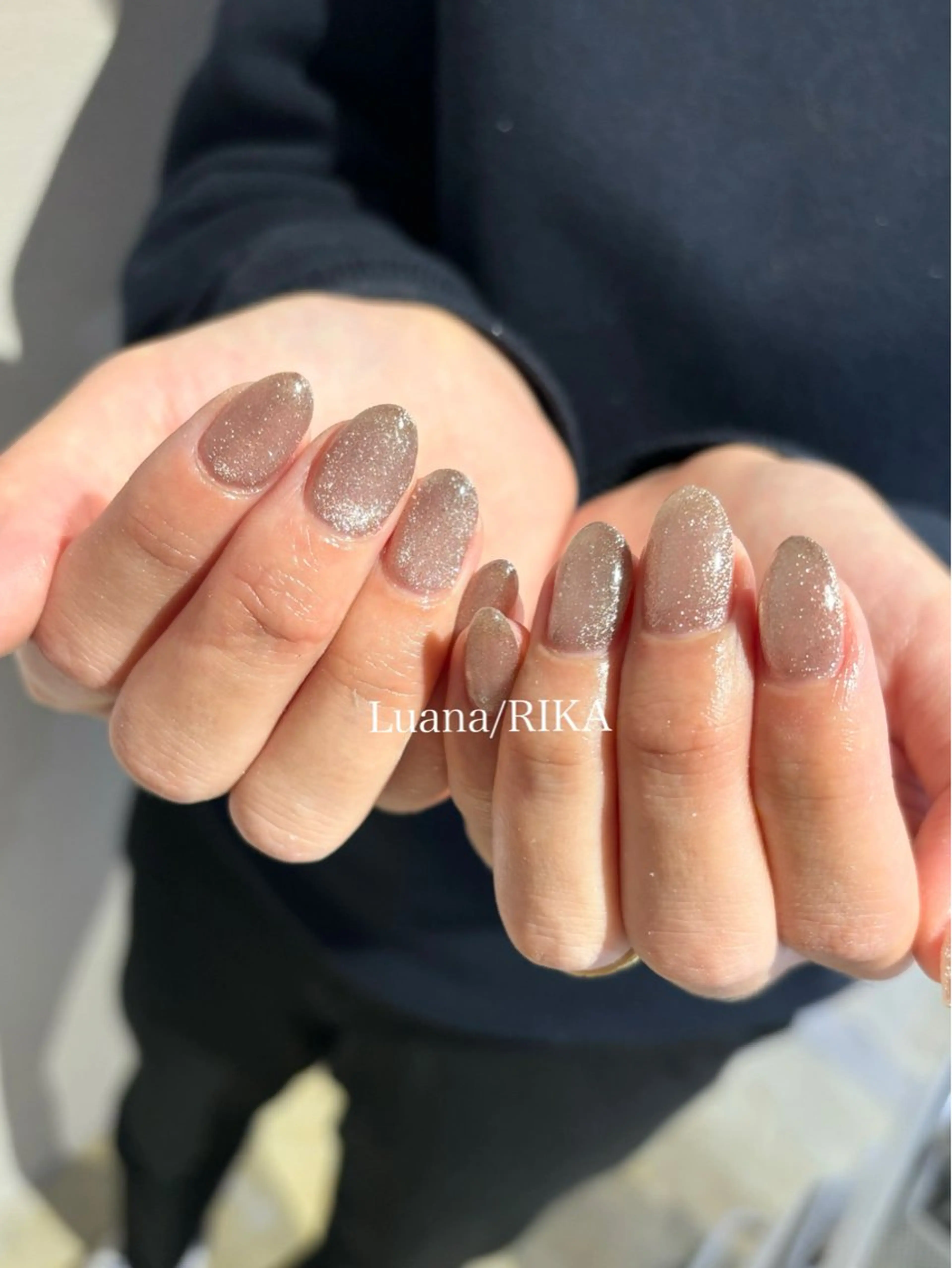 ネイル キラキラネイル マグネットネイル マグネットワンカラー ワンカラーネイル ハンドネイル Nail Salon Luana Rikaのネイルデザイン